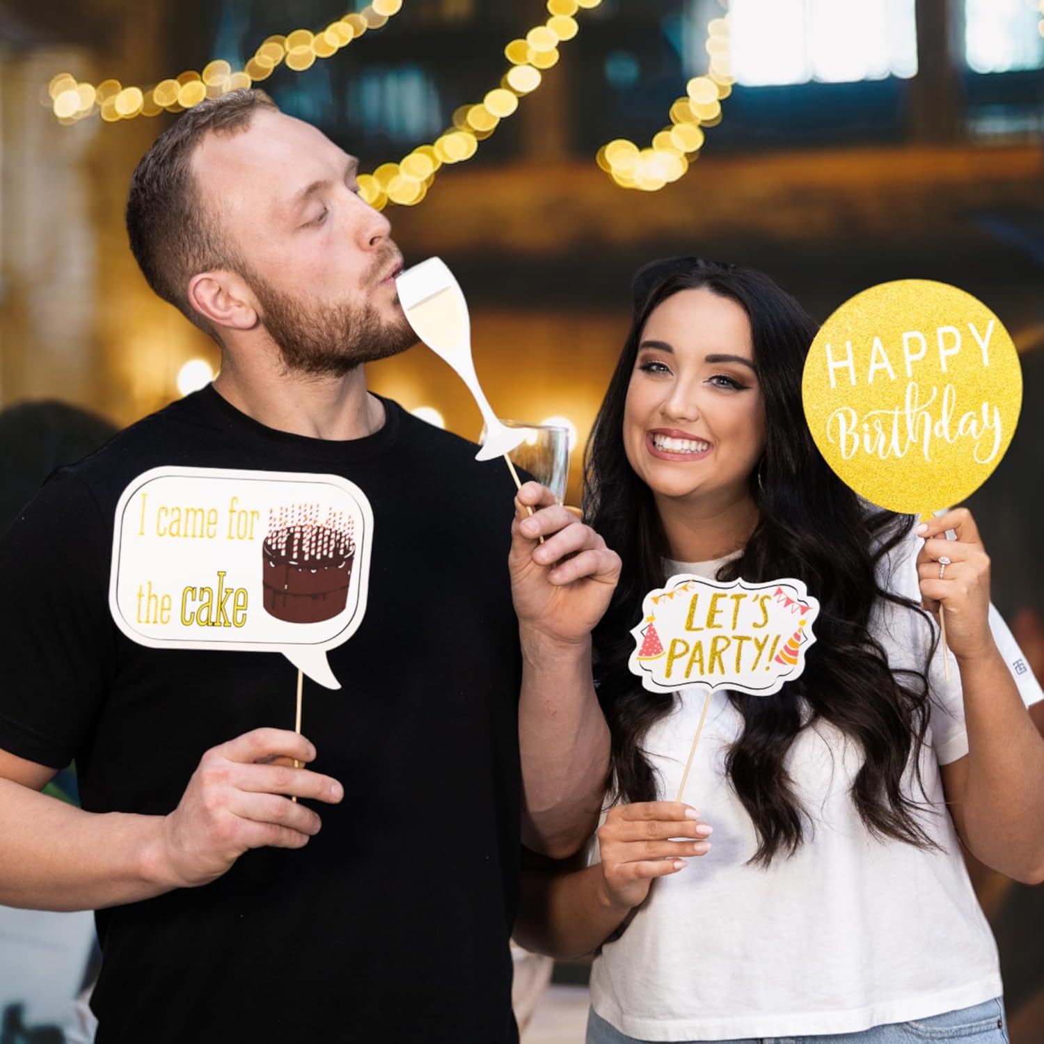 Birthday Photo Booth Props - 41pc Kit with 8x10 Sign