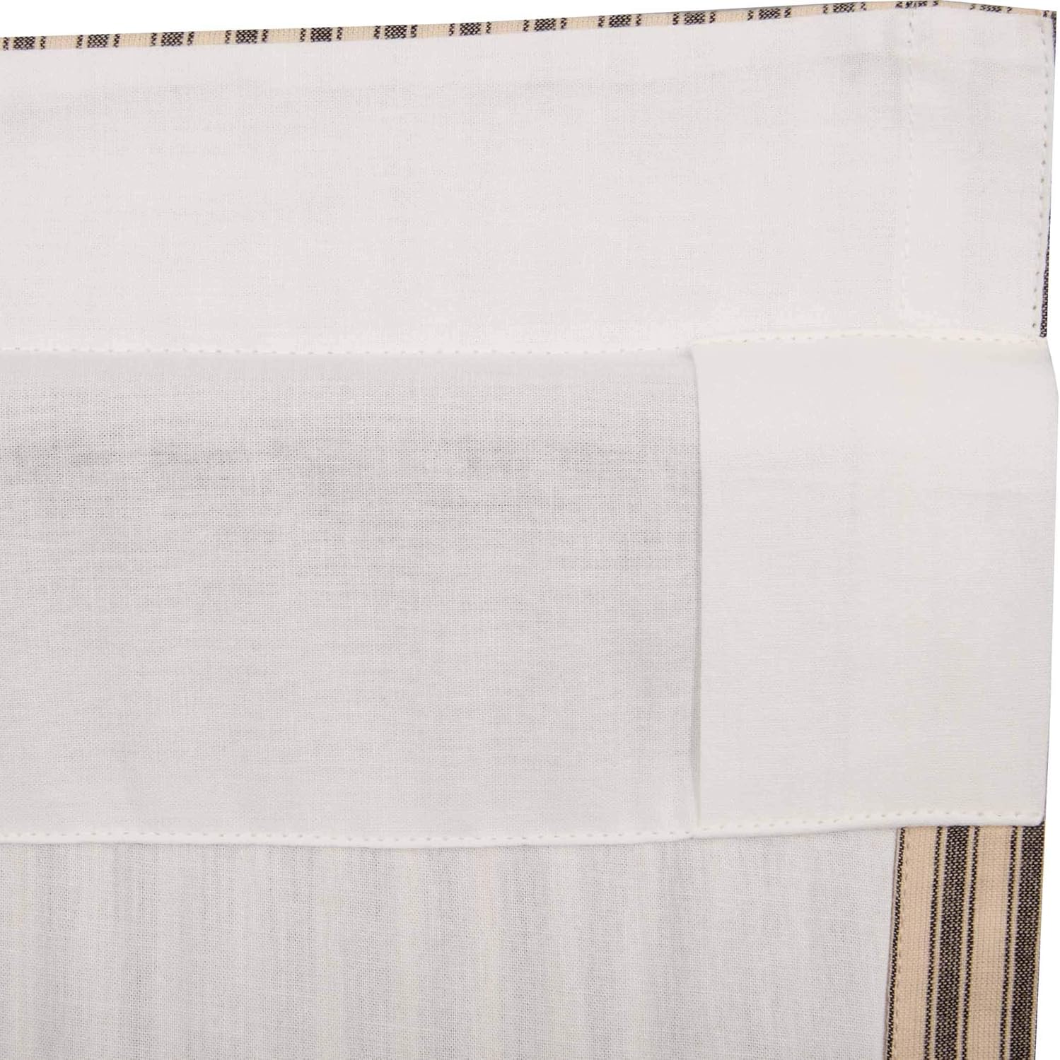 VHC Brands Charcoal Striped Swag Curtains 36 Inch