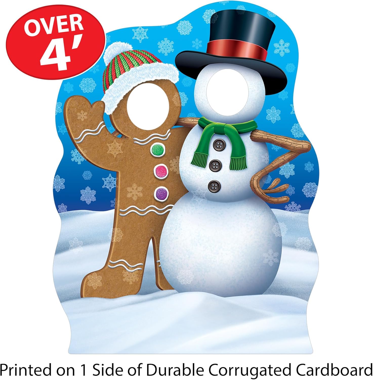Beistle 4925 x 3725 Gingerbread Man Snowman Photo Prop with Easel