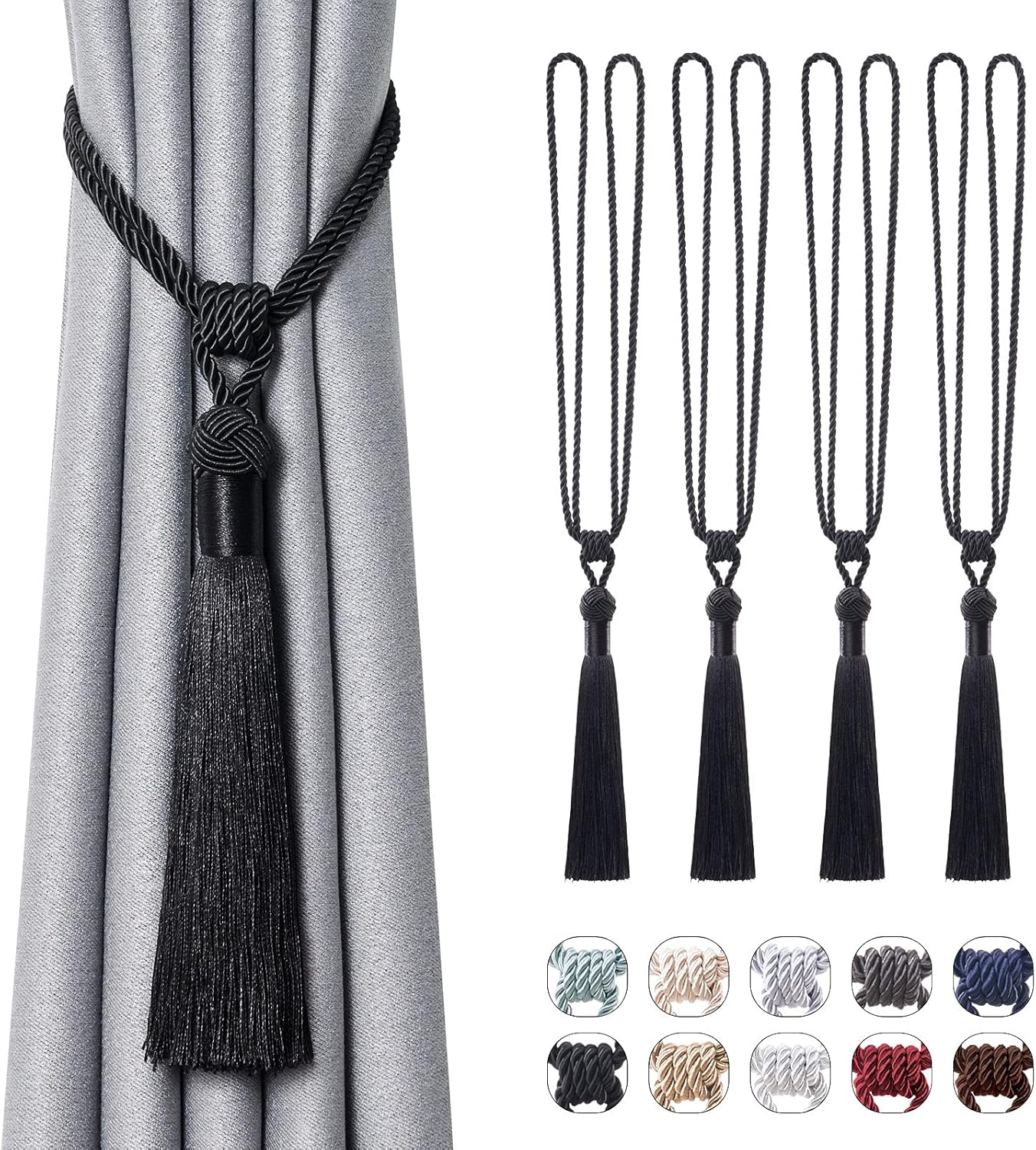 NICEEC 4 Pack Decorative Curtain Holdbacks