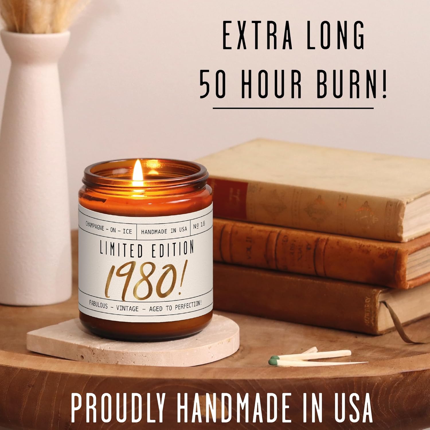 45th Birthday Candle - Limited Edition 1980 Soy Wax with Champagne on Ice