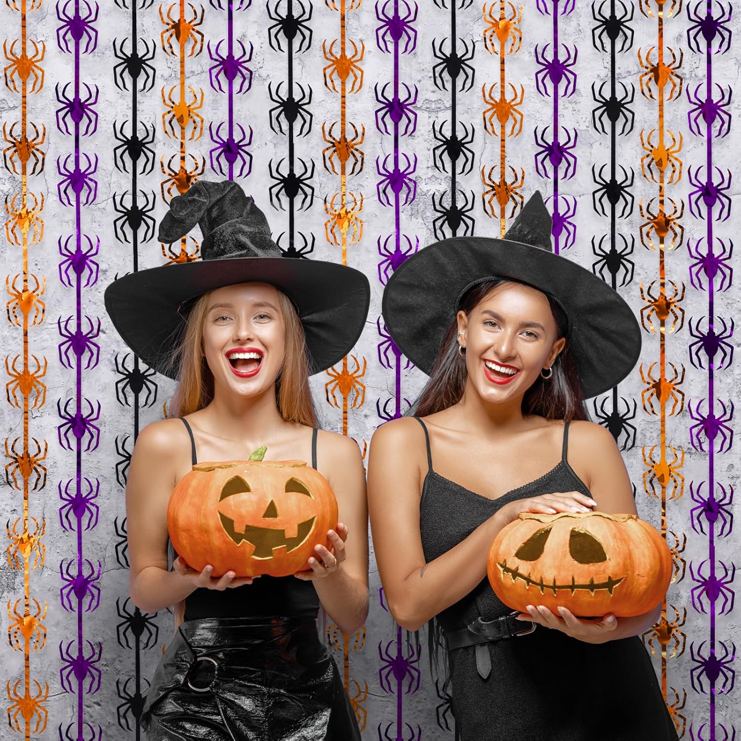 Halloween Decor Tinsel Curtain Set 2 Pack