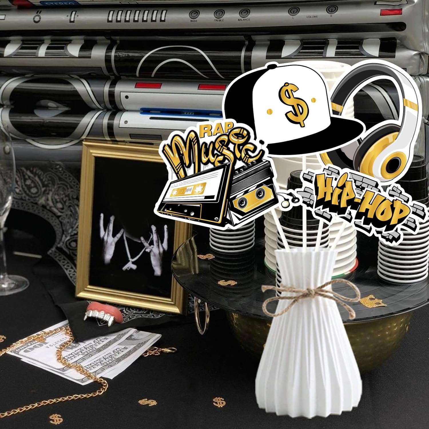 Cheereveal Hip Hop Photo Booth Props 24 Pieces