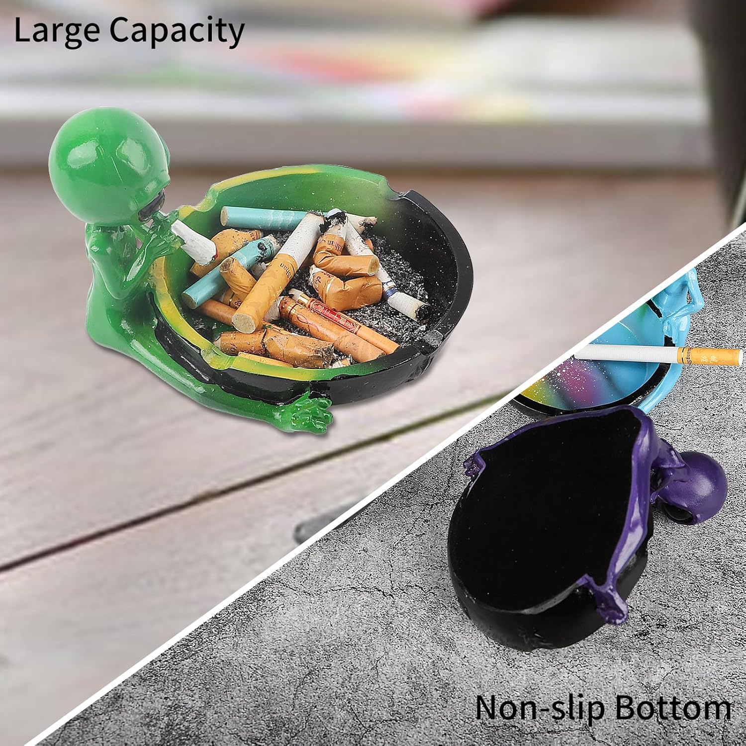 Cute Cool Hand-Painted Resin Ash Tray Green