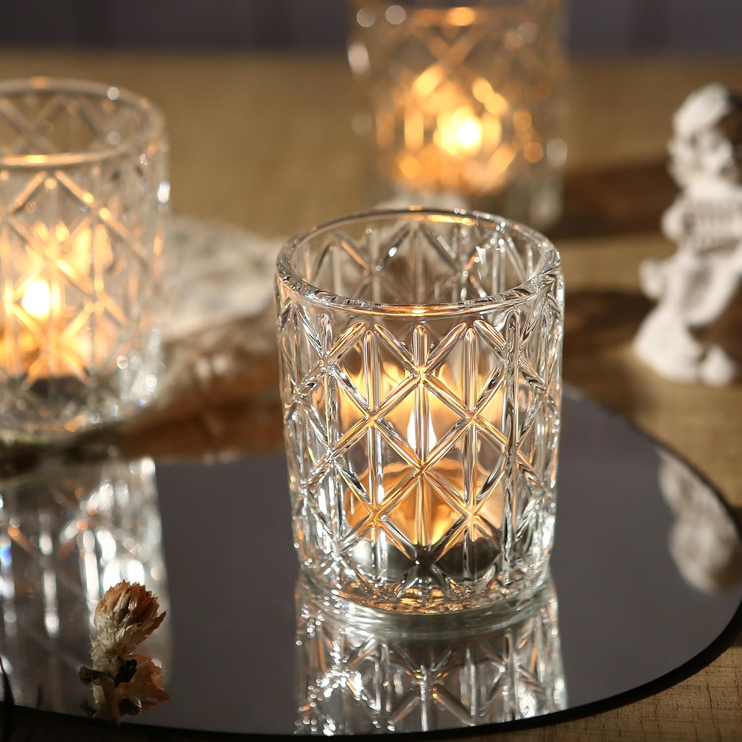 24pcs Clear Votive Candle Holders - 2x25 Inch Glass Holders for Wedding Centerpieces