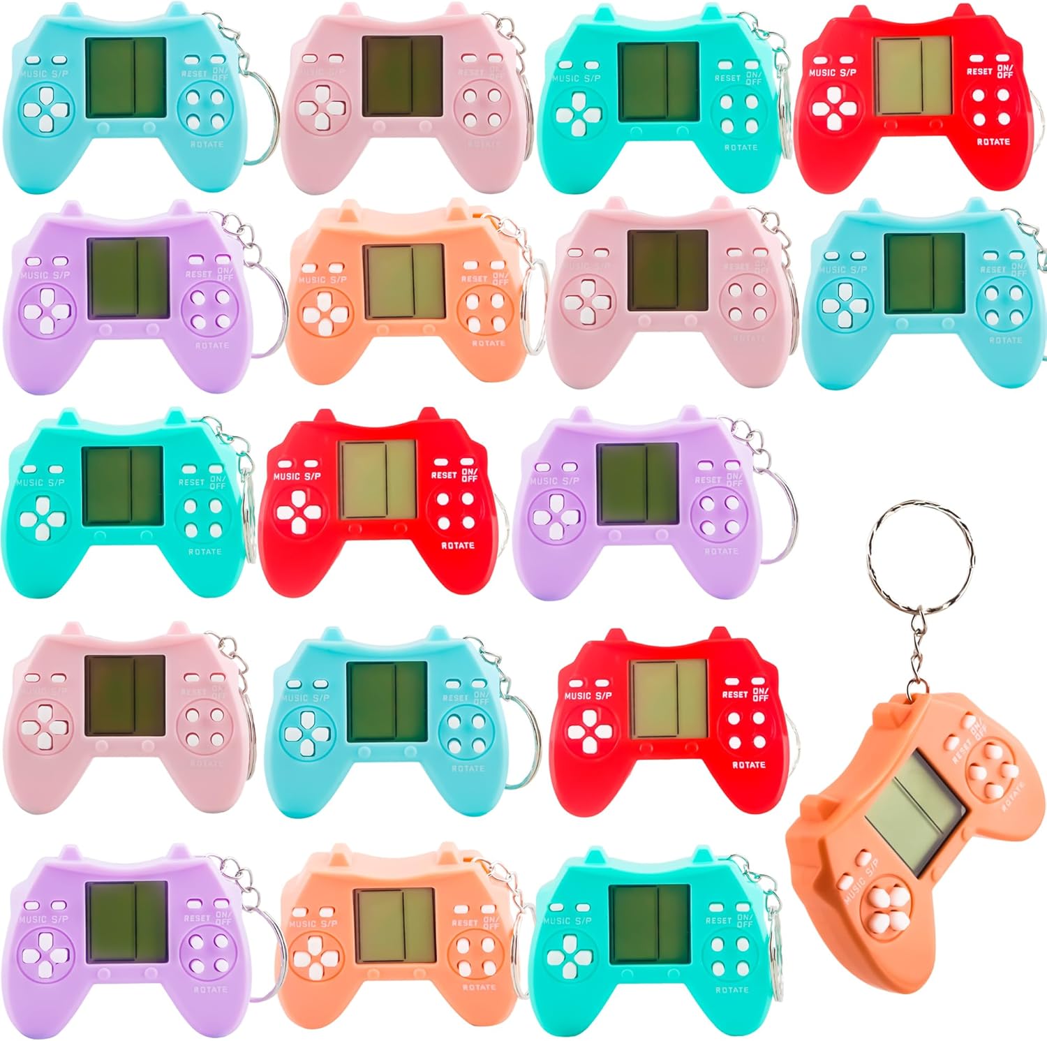 18 Pack Mini Game Keychain for Parties and Gifts