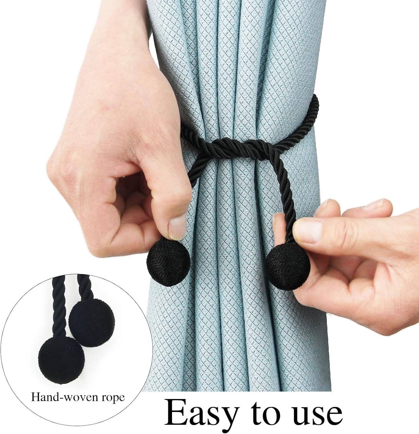 6 Pack Black Curtain Tiebacks Elegant Window Holders