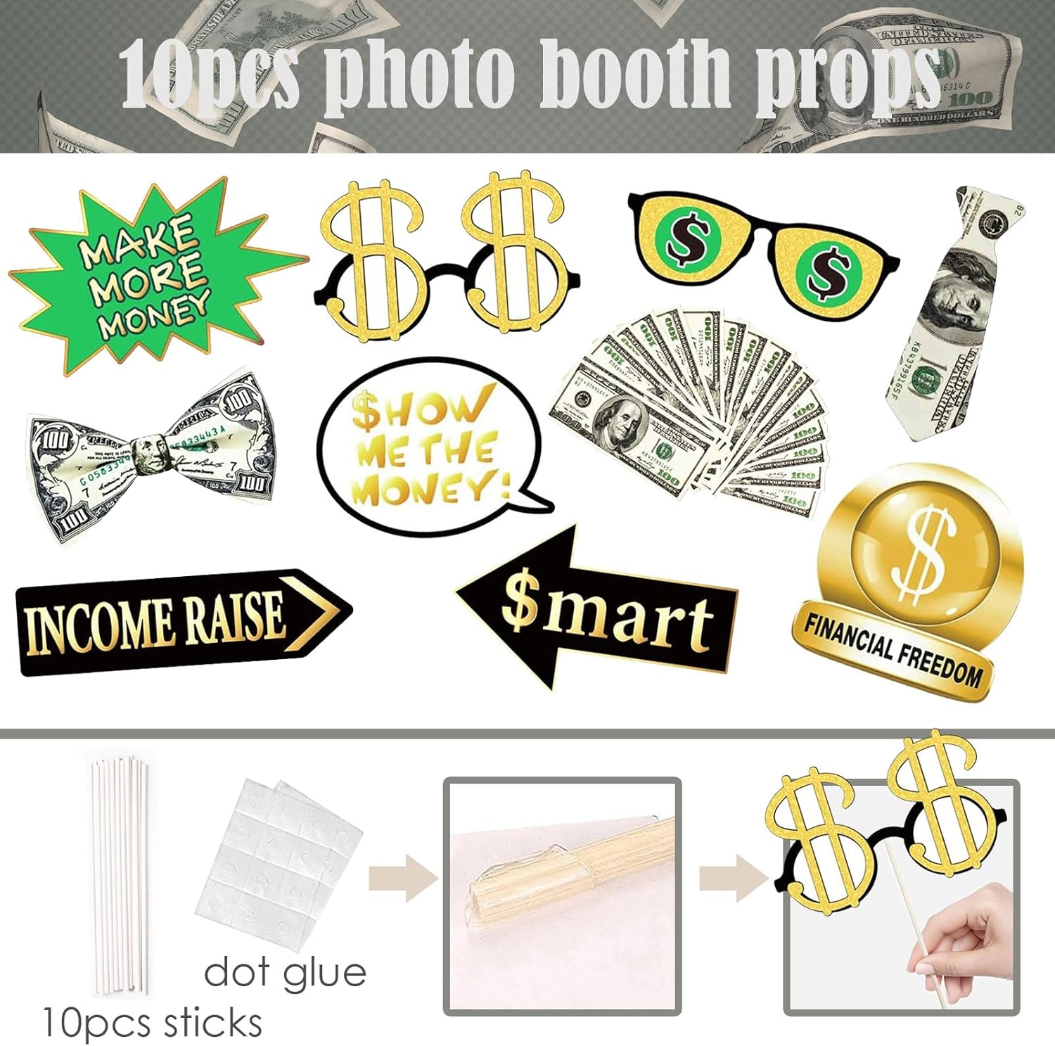 Money Party Inflatable Photo Booth Frame with Props