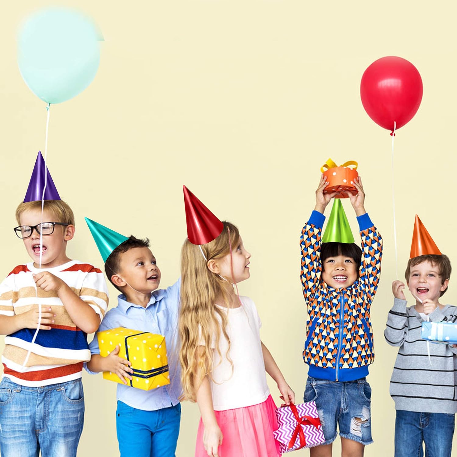 Adorox Assorted Kids Birthday Party Hats 12-Pack