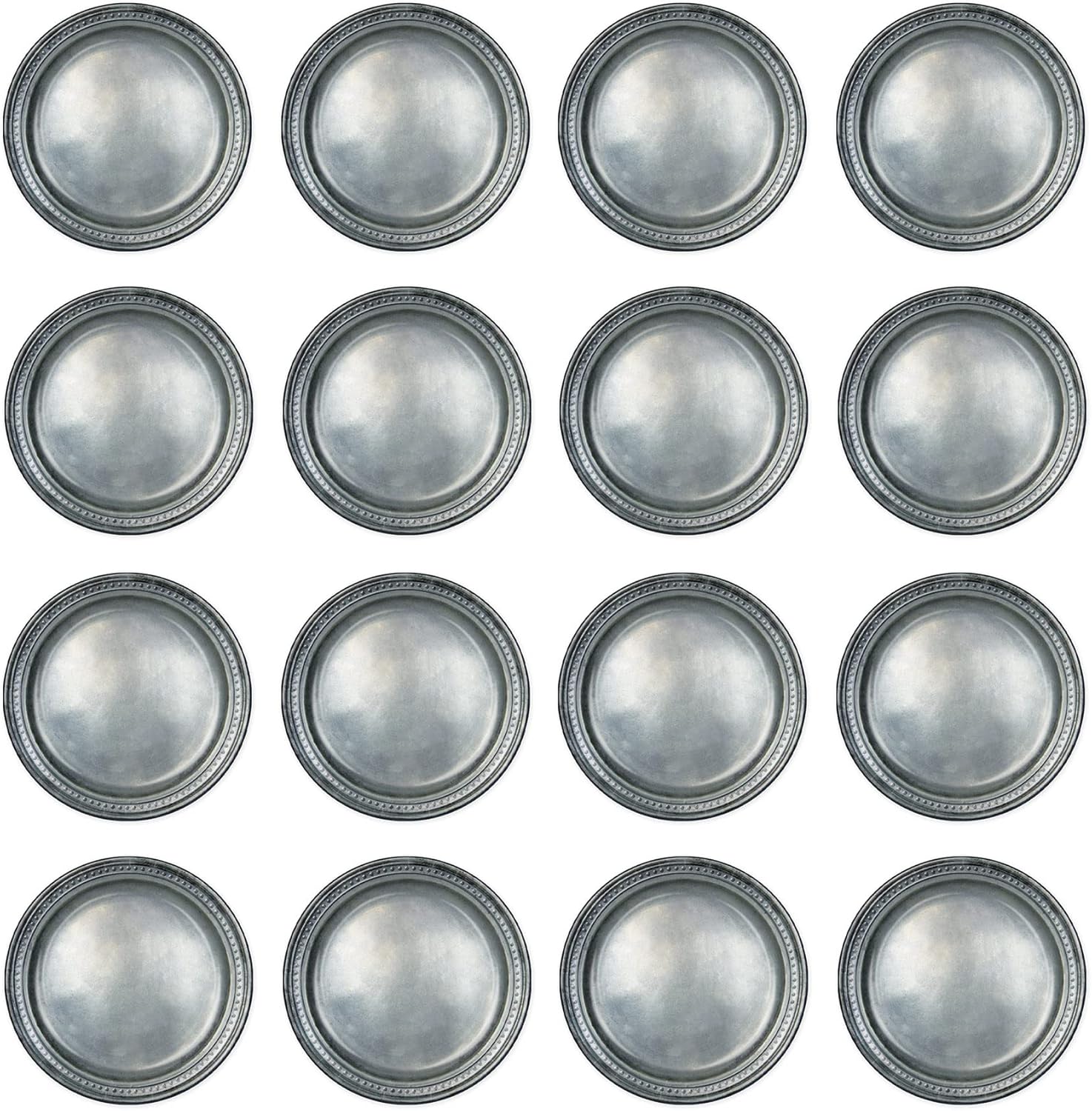 Beistle 16 Piece Disposable Pewter Plates 9 Inch Gray Medieval Party