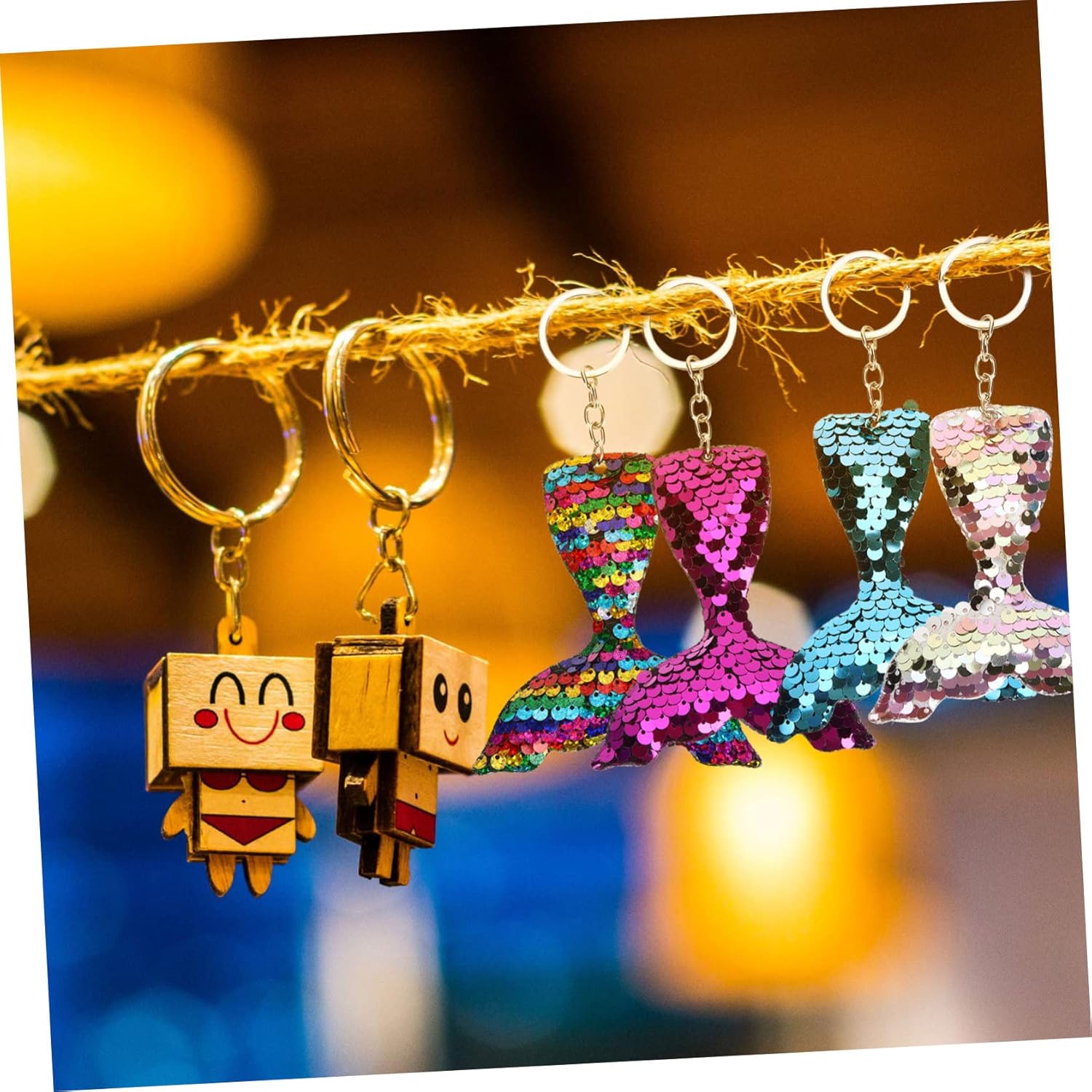 PRETYZOOM 6pcs Mermaid Keychains for Backpacks and Keychain Decor