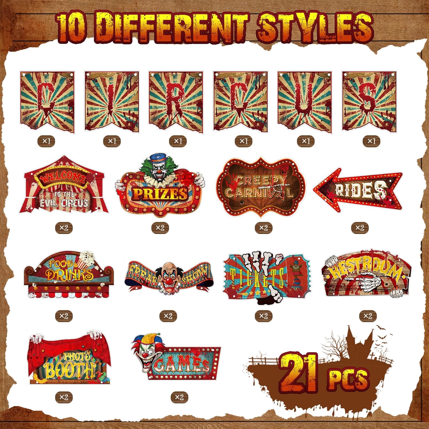 Blulu 21 Pcs Halloween Party Decorations