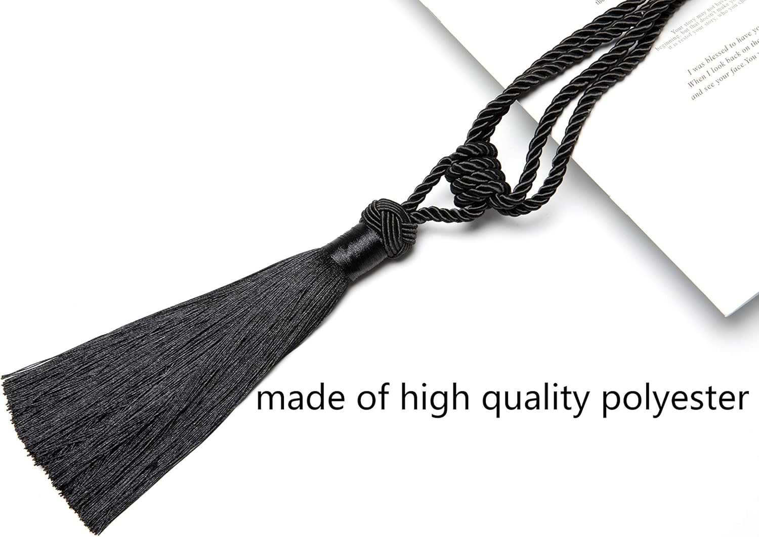 BEL AVENIR Curtain Tiebacks 4 Pack Black Holdbacks