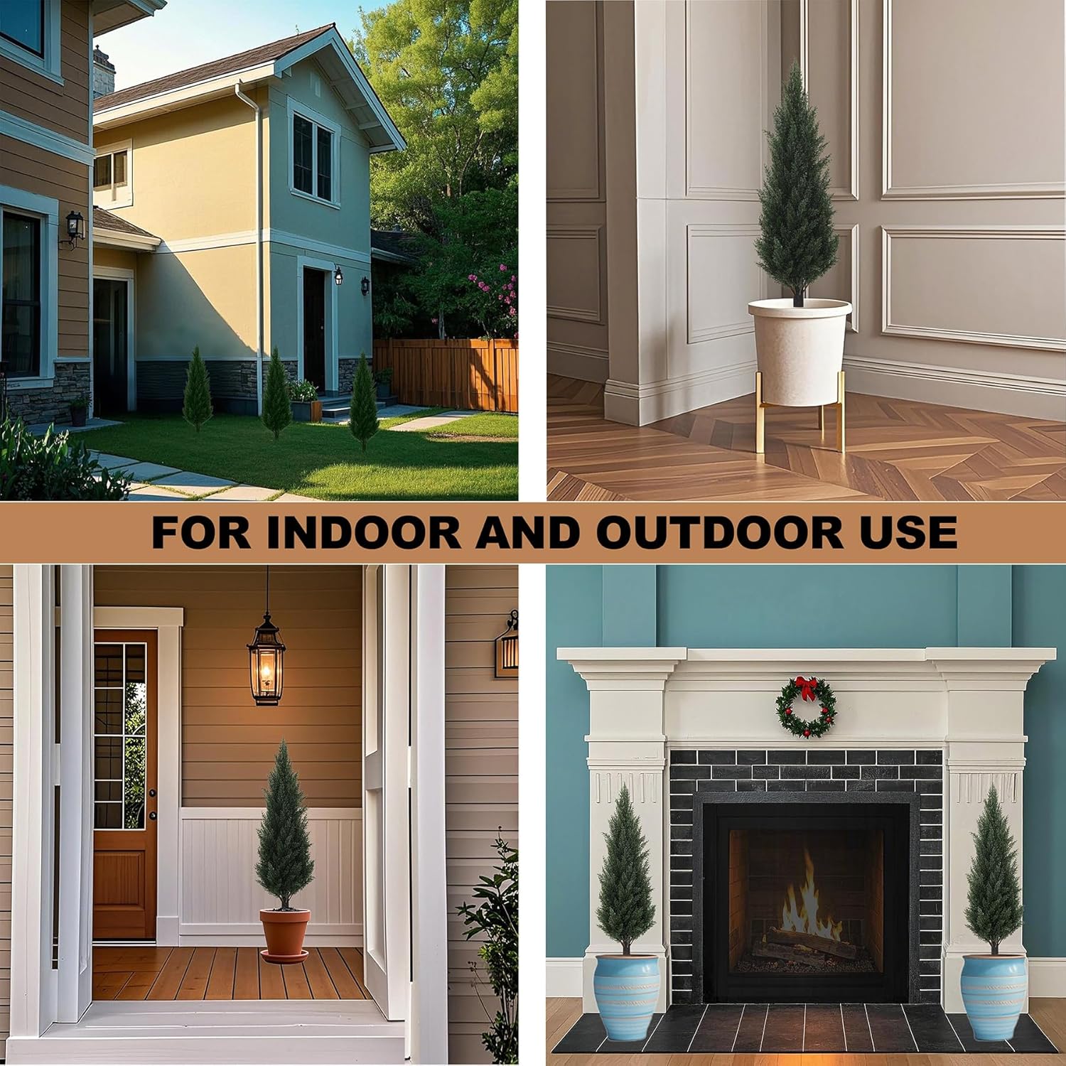 3FT Artificial Cypress Topiary Trees Set of 2 with Ground Spike