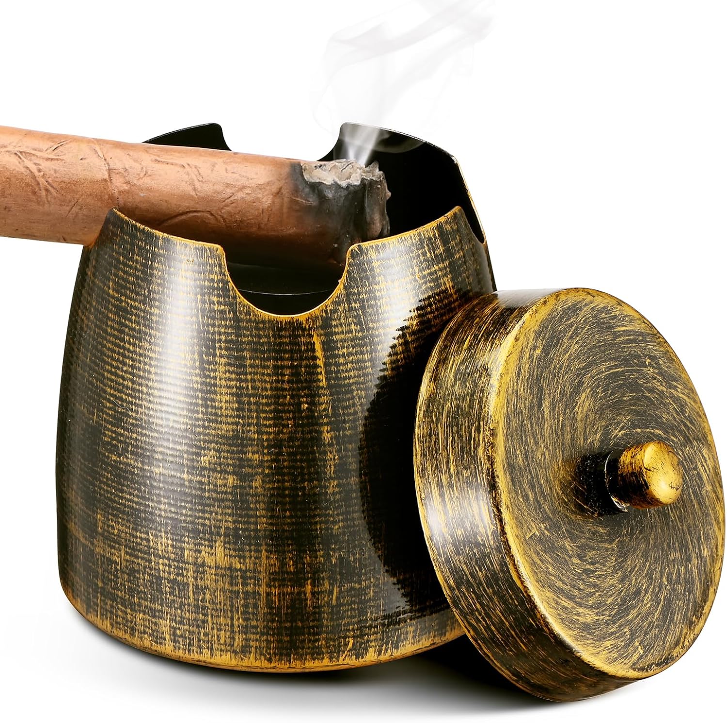 OILP Cigar Ashtray with Lid for Outdoor Use