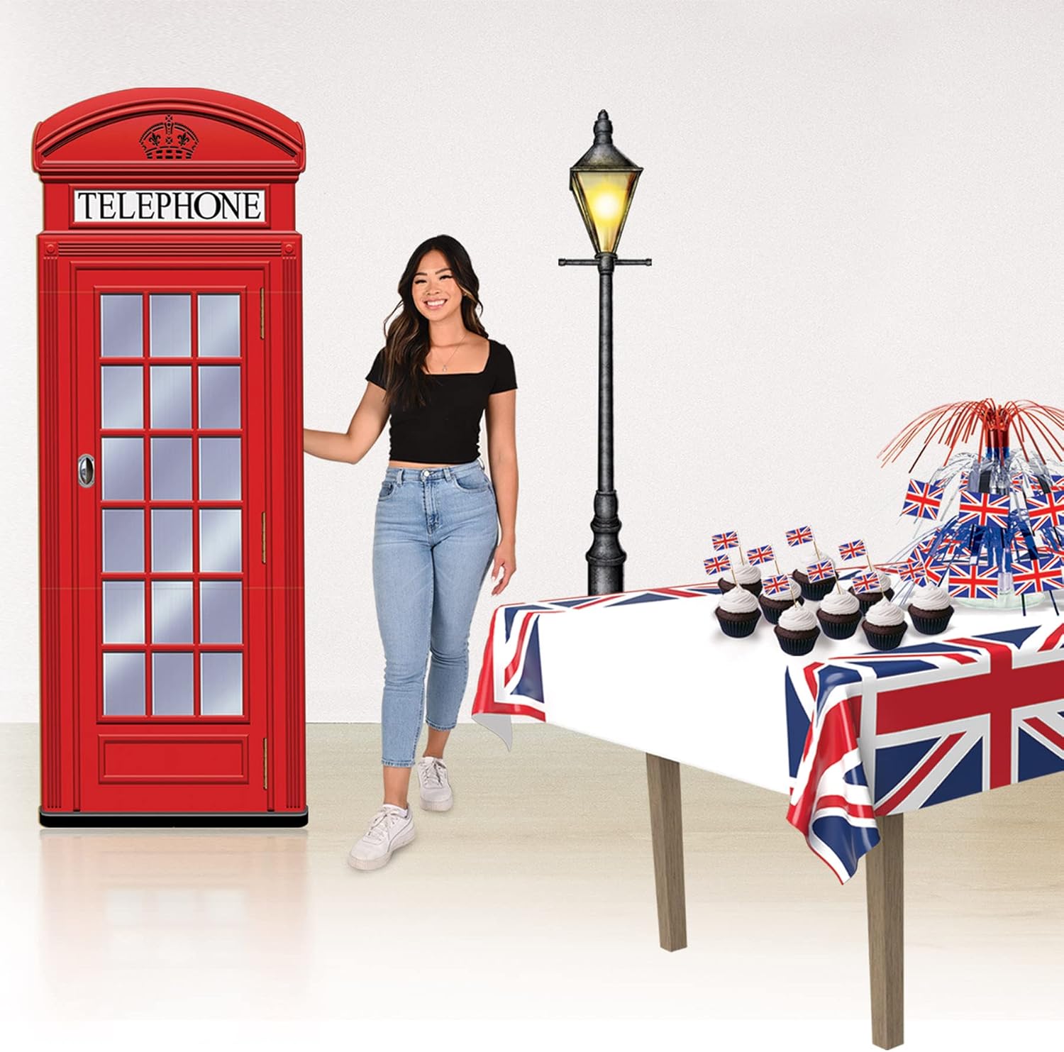 Beistle Red Phone Booth Photo Prop Stand Up