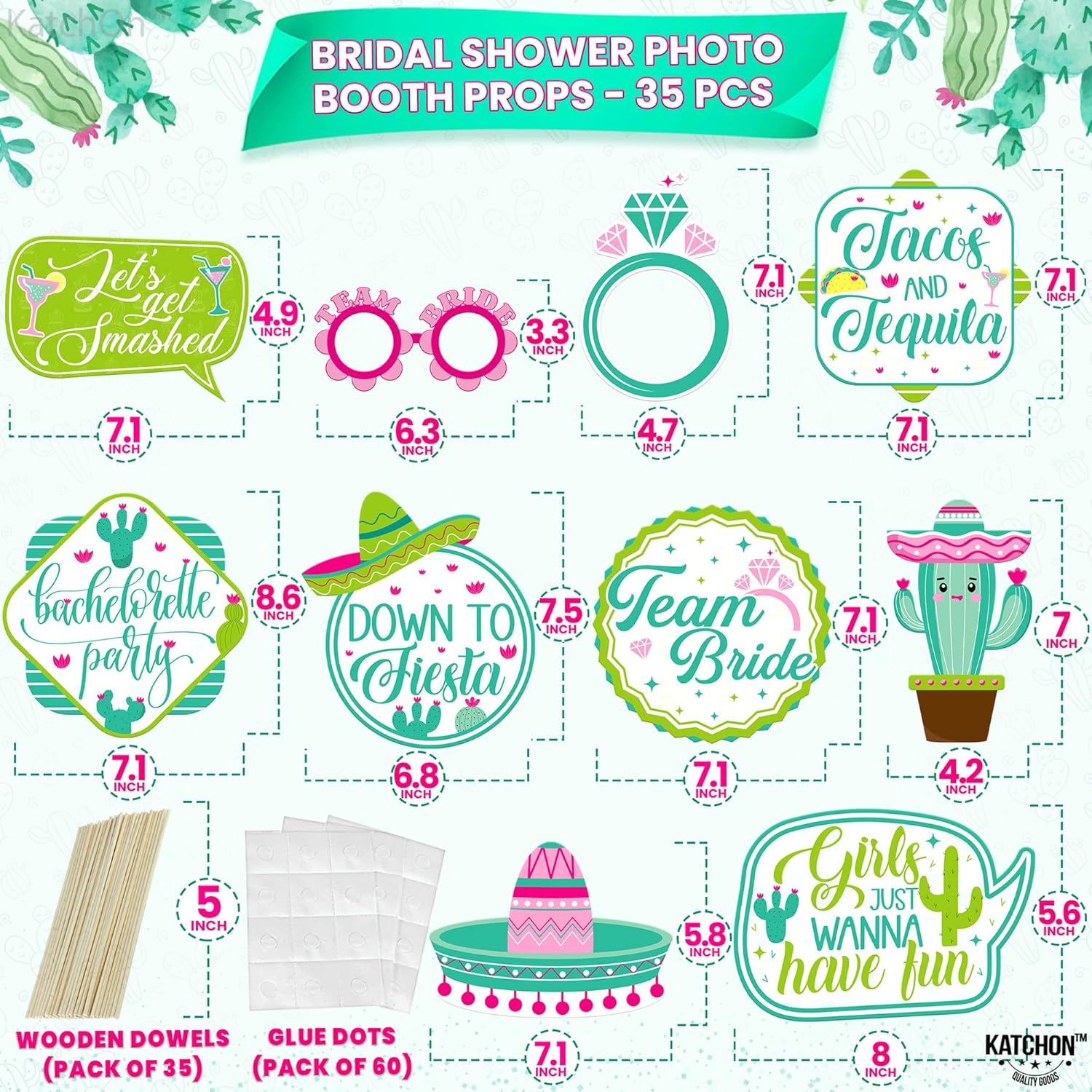 KatchOn Bachelorette Photo Booth Props Pack of 35