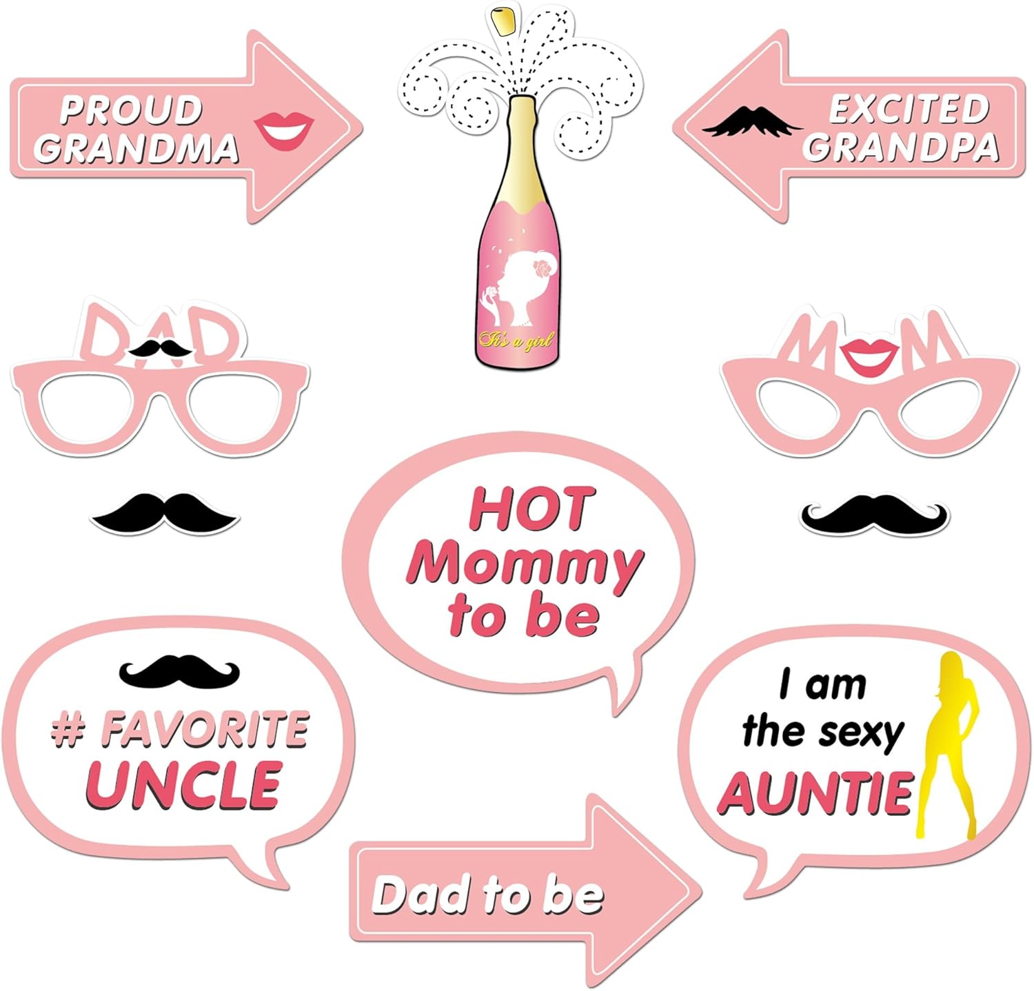 Its a Girl Photo Booth Props 53 Count