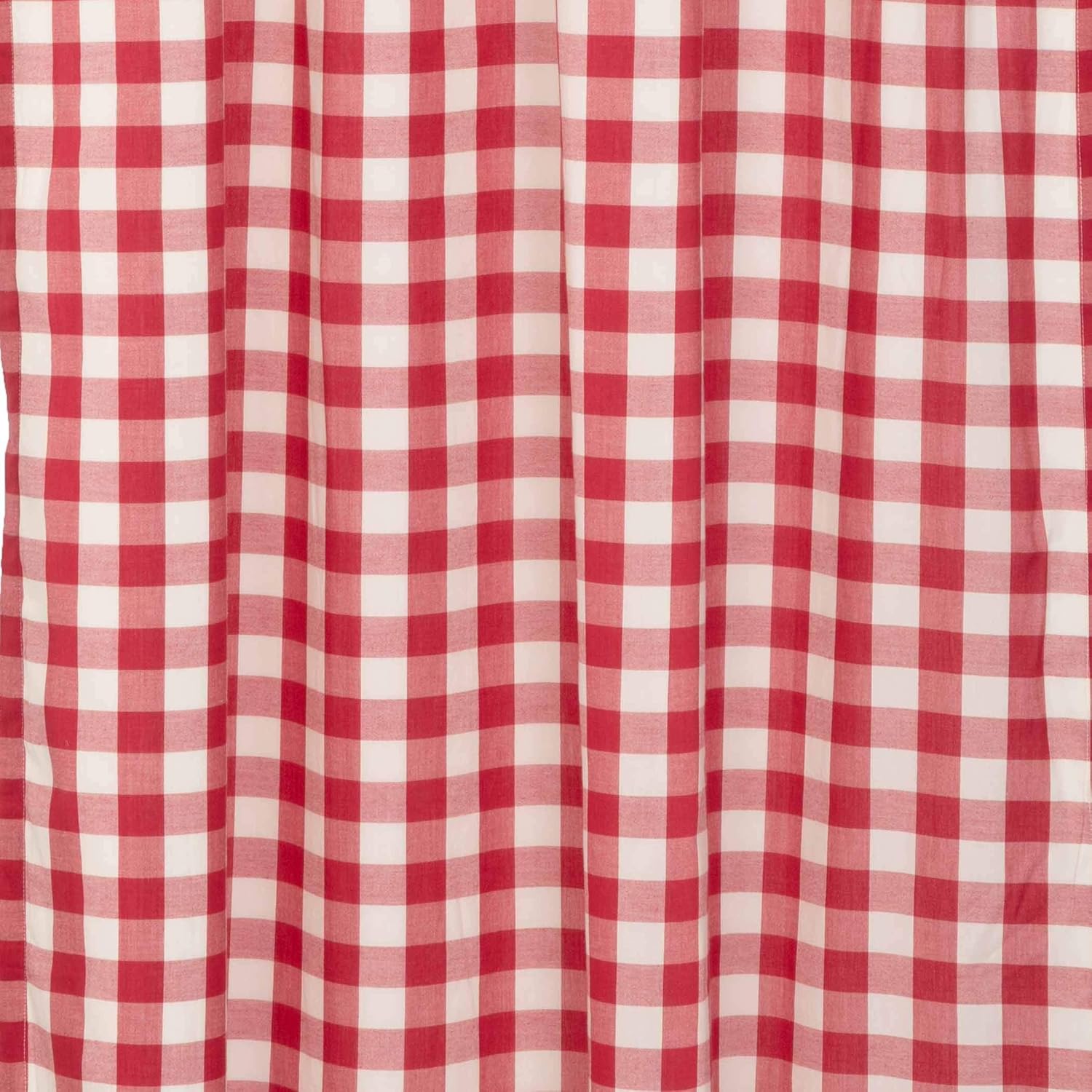 VHC Brands Red Buffalo Check Swag Curtains Pair 36x36x16