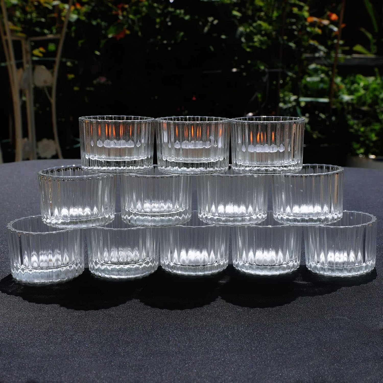 VOHO Clear Tea Light Holder Set of 12