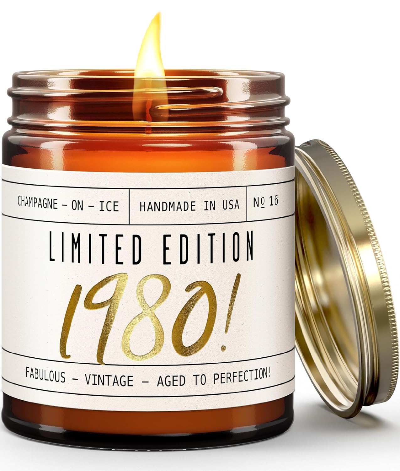 45th Birthday Candle - Limited Edition 1980 Soy Wax with Champagne on Ice