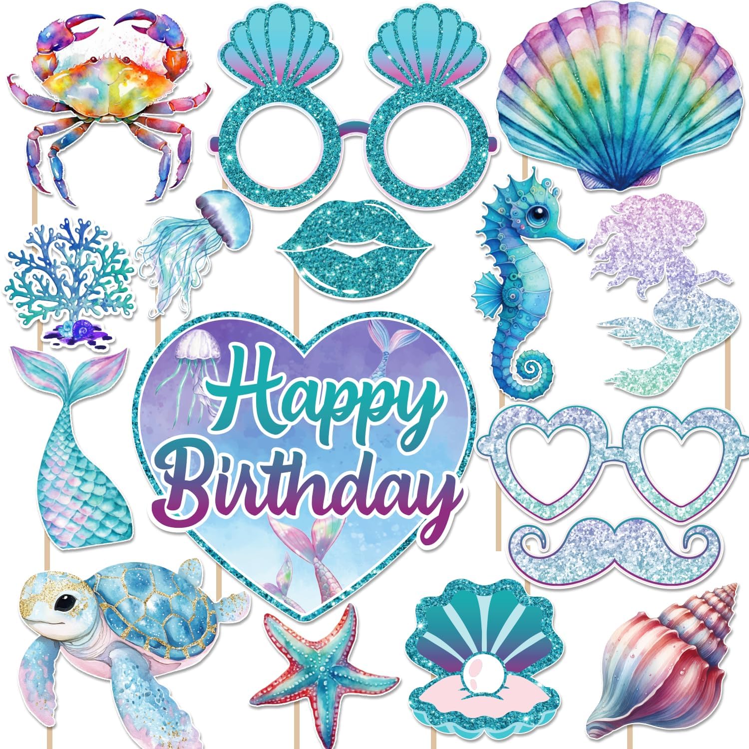 Under The Sea Party Decorations Photo Booth Props Mermaid Theme
