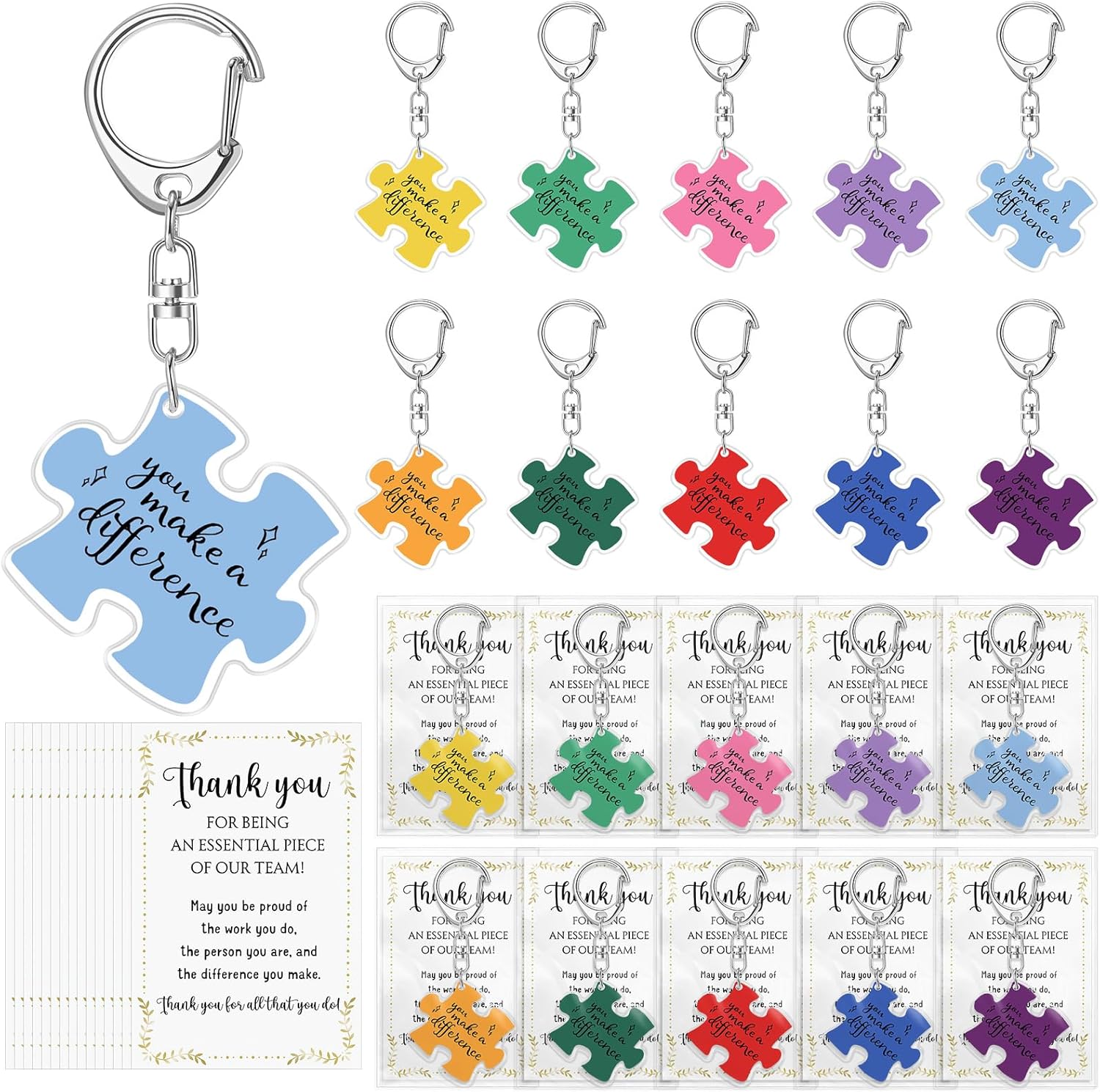 Geelin Team Puzzle Keychain Set for Appreciation Gifts