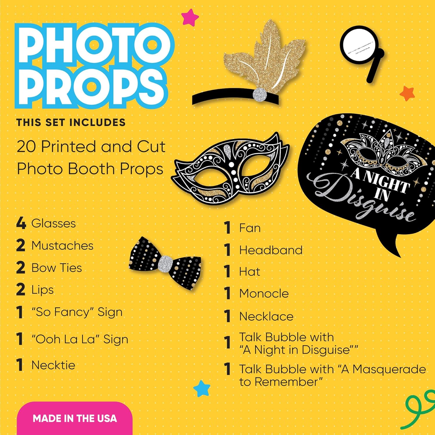 Big Dot of Happiness Venetian Mask Photo Booth Props 20 Count
