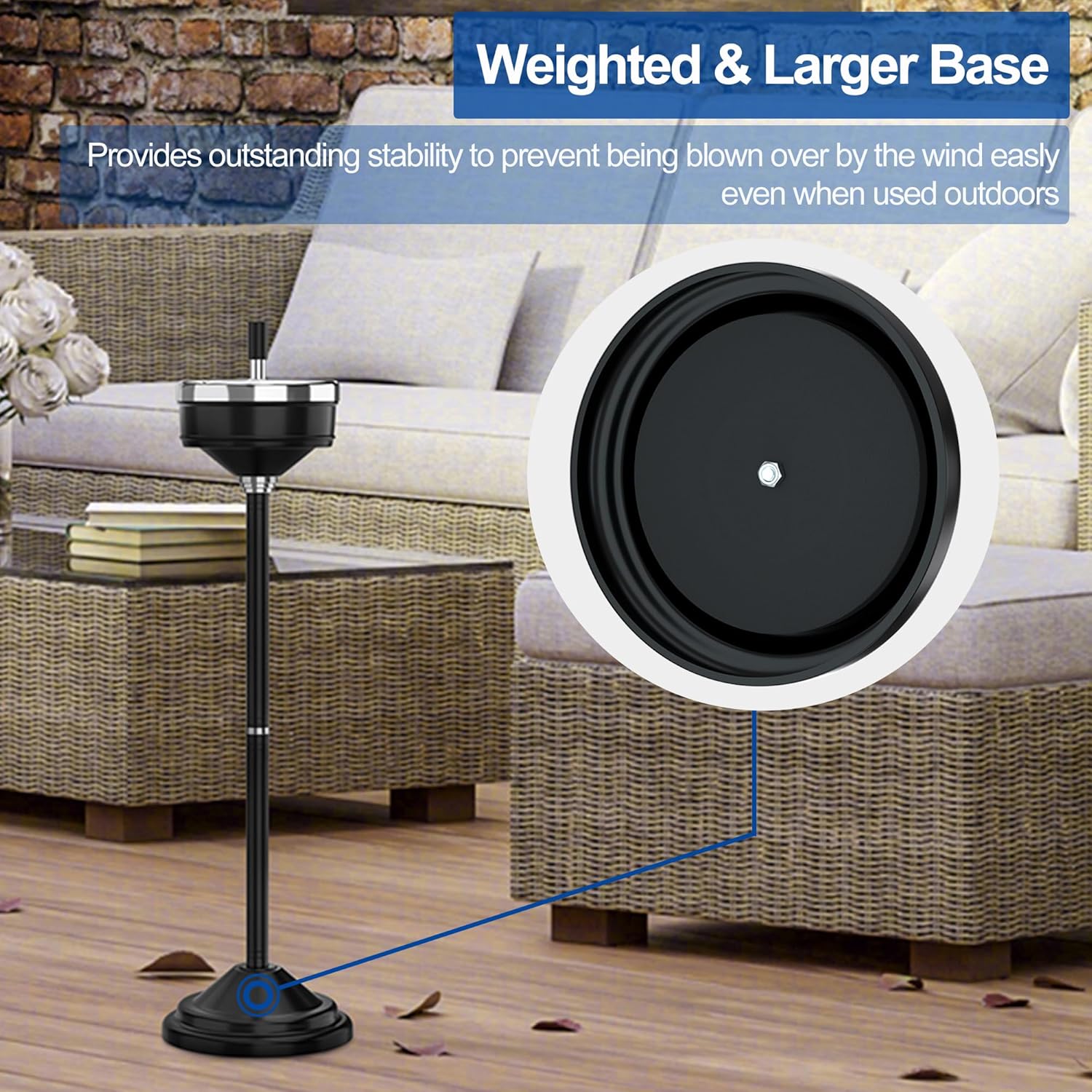 Reliancer Floor Standing Ashtray with Spinning Lid