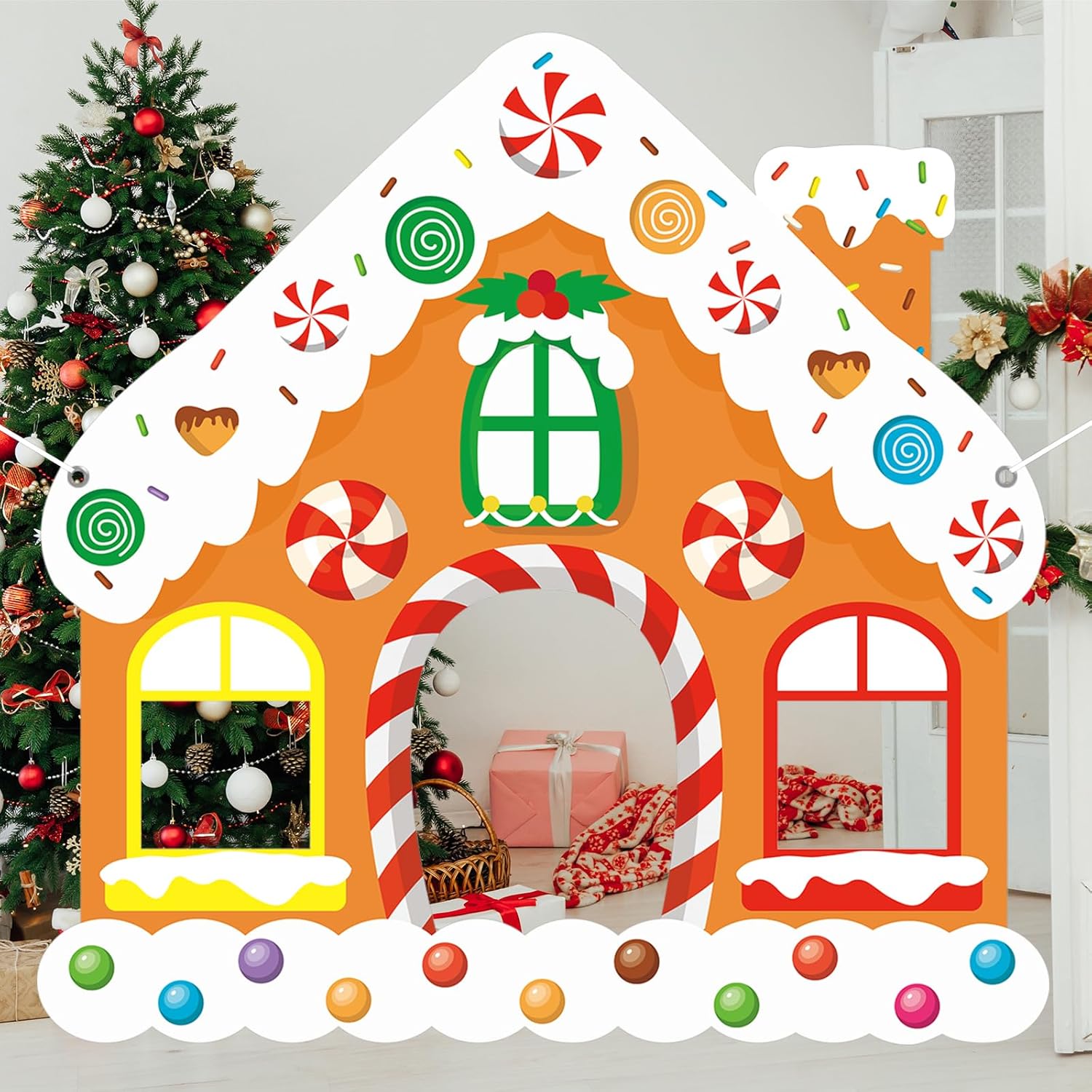 Large Christmas Gingerbread House Photo Booth Prop