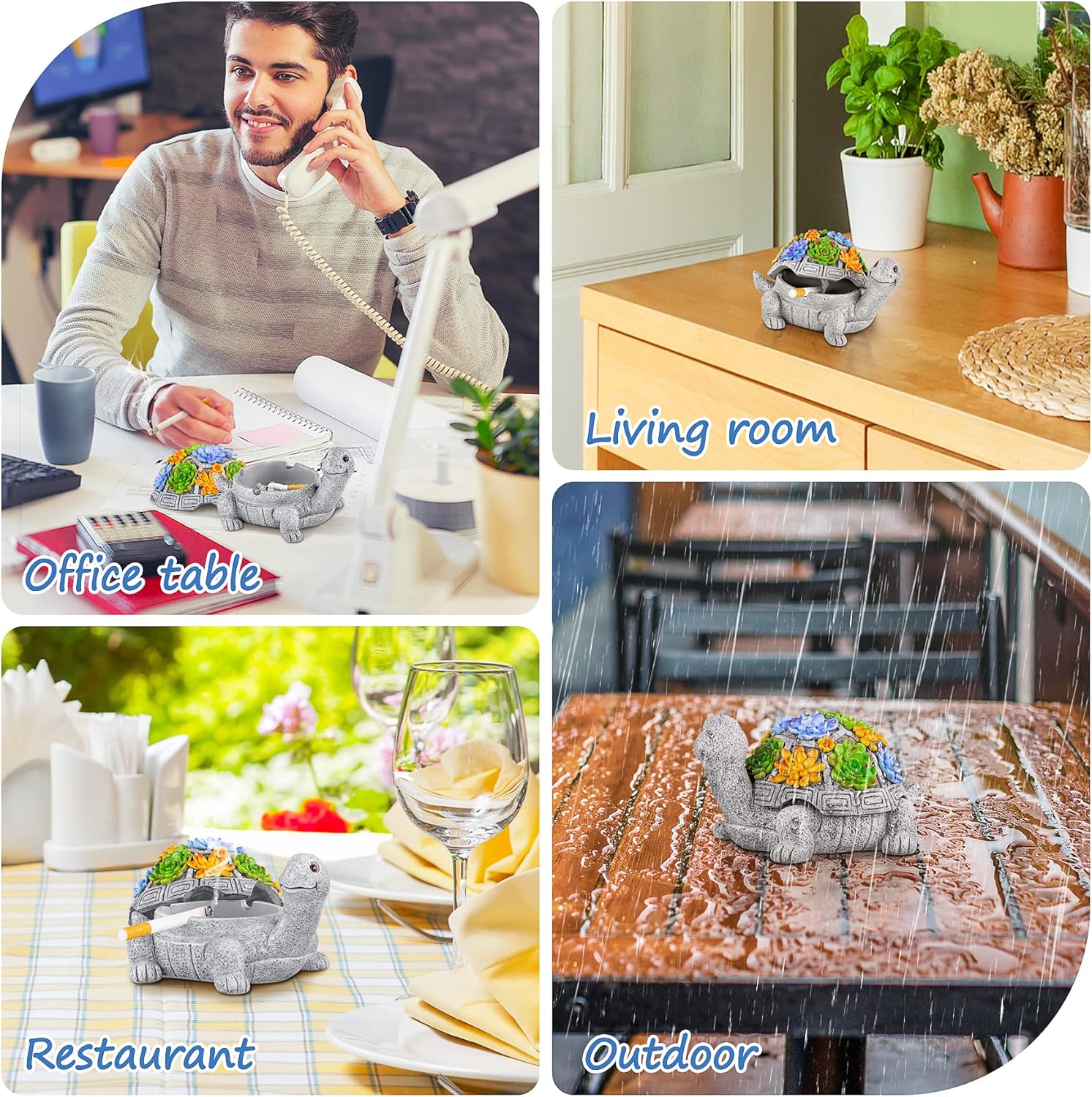 Cute Turtle Ashtray with Lid for Outdoor and Indoor Use