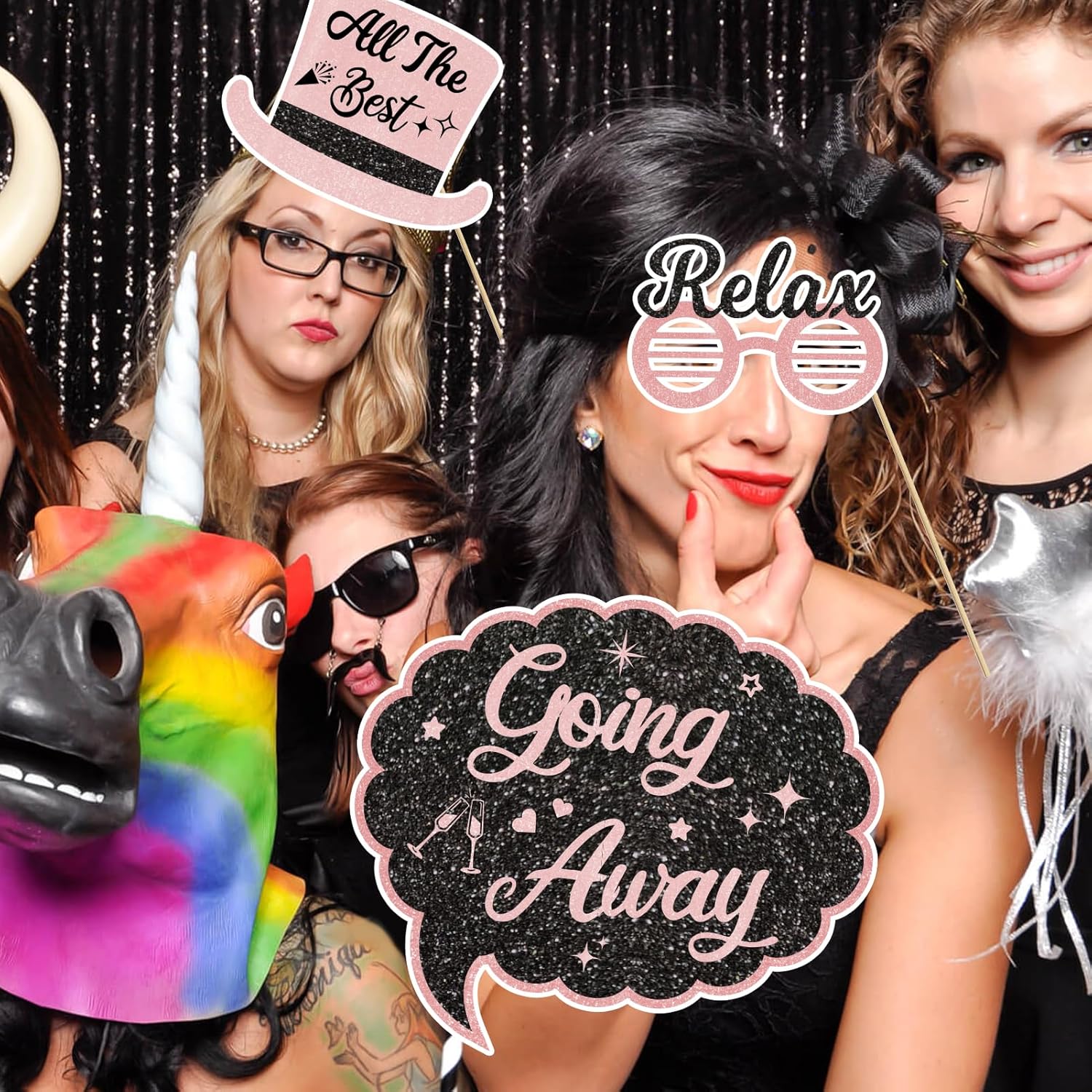 22Pcs Rose Gold Rude Youre Leaving But OK Photo Booth Props