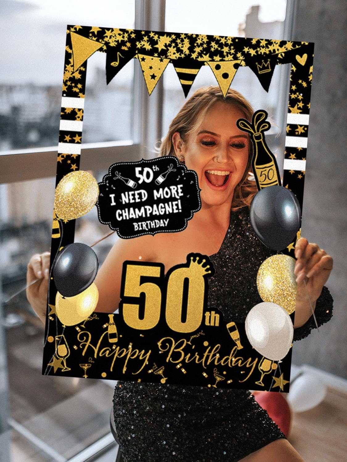 LaVenty 50th Birthday Photo Booth Props Frame Decorations