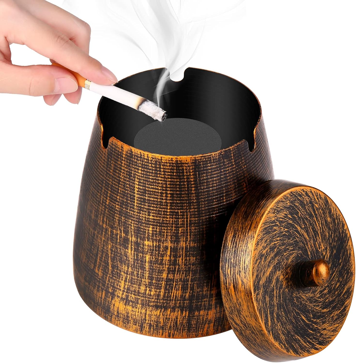 Hargtar X-Large Windproof Outdoor Ashtray with Lid