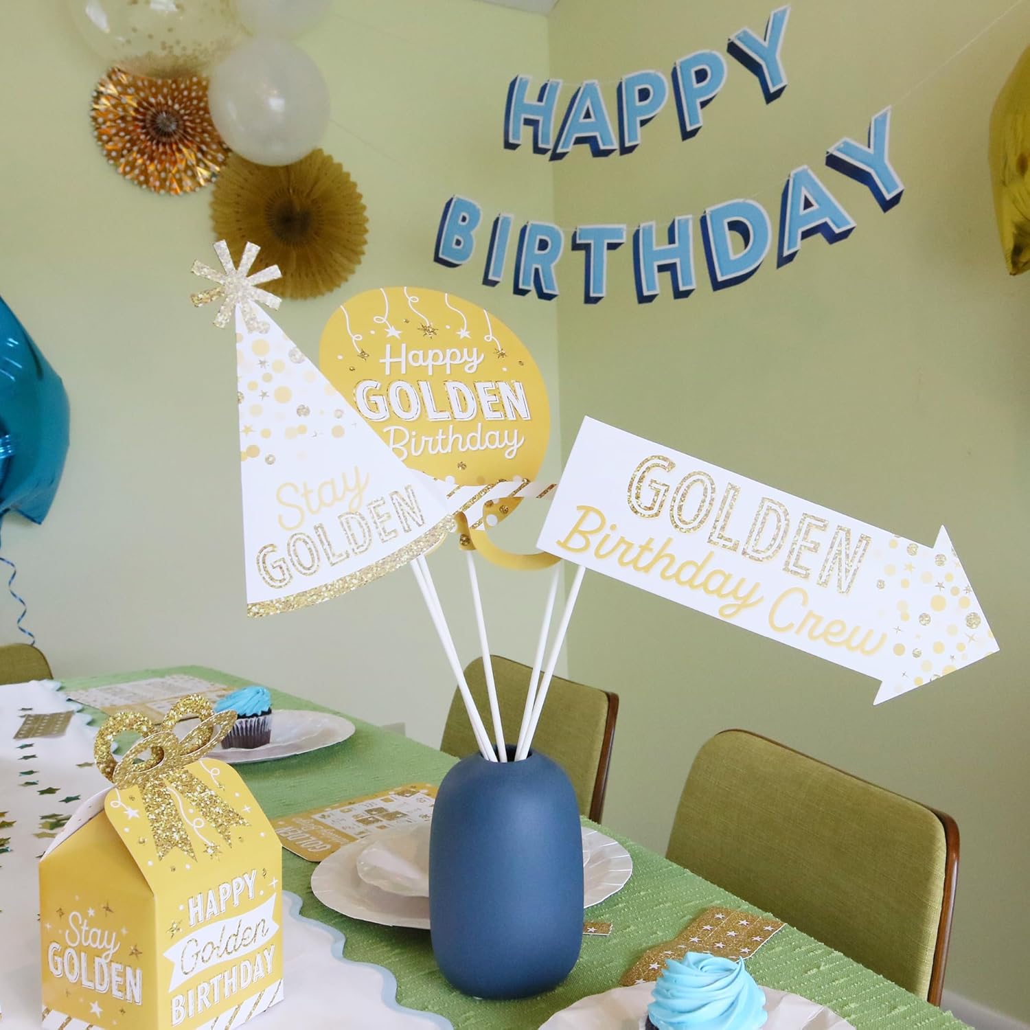 Big Dot of Happiness Birthday Photo Booth Props Kit - 20 Premium Pieces