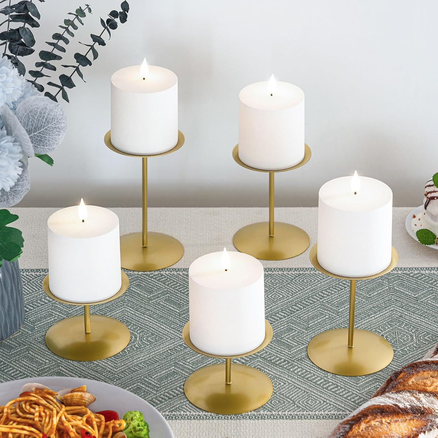 smtyle Gold Iron Candle Holders Set of 5