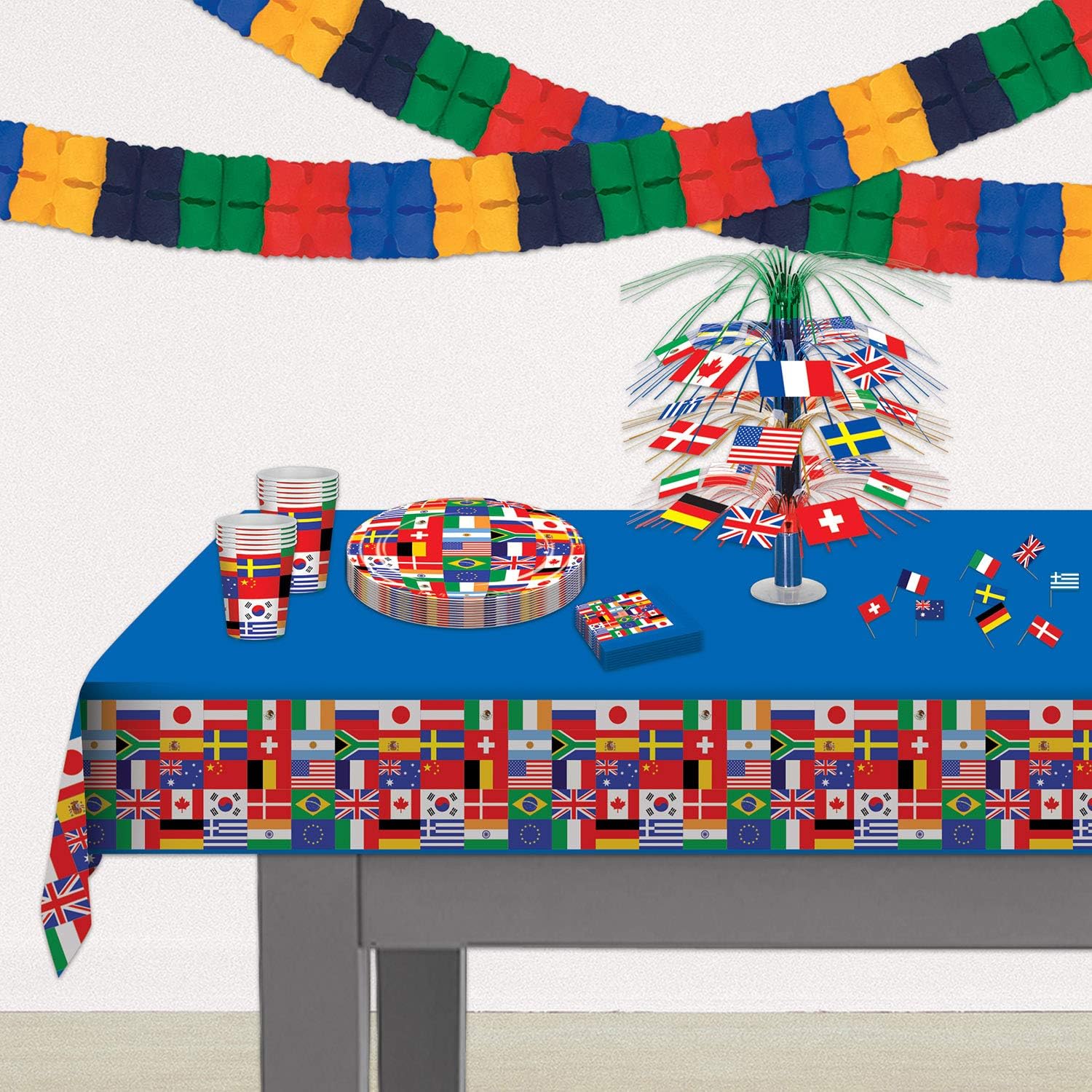 Beistle International Flag Plastic Table Cover