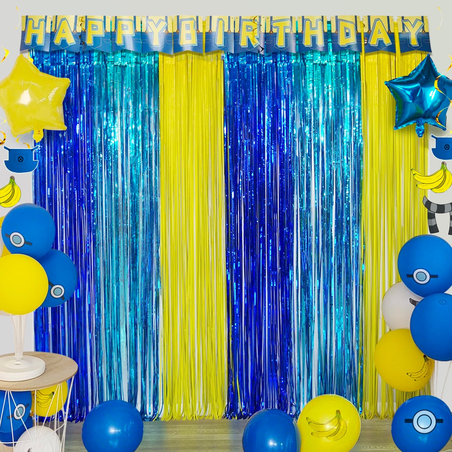 Yellow Jeans Cartoon Themed Photo Booth Curtain