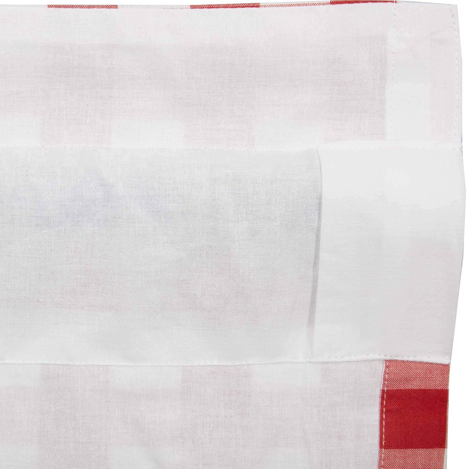 VHC Brands Red Buffalo Check Swag Curtains Pair 36x36x16