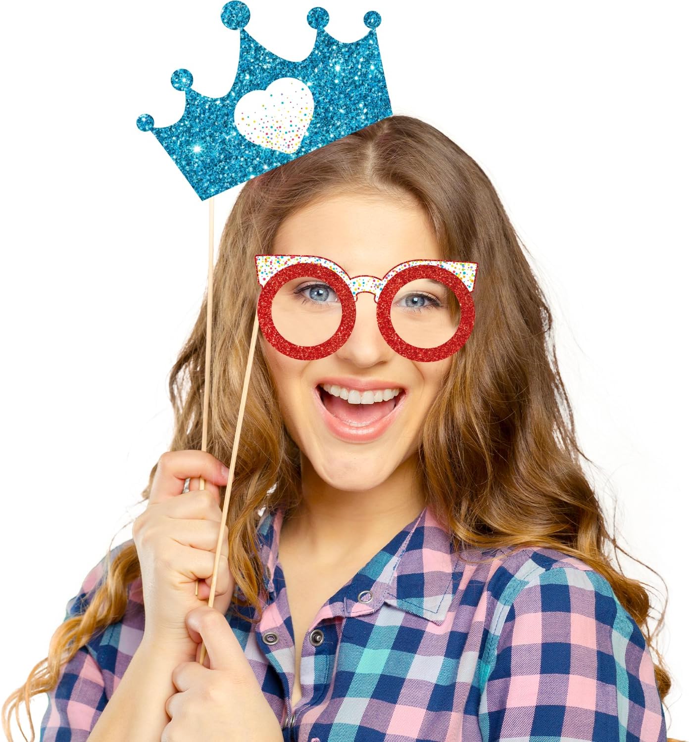 Duormal Colorful Birthday Photo Booth Props Kit