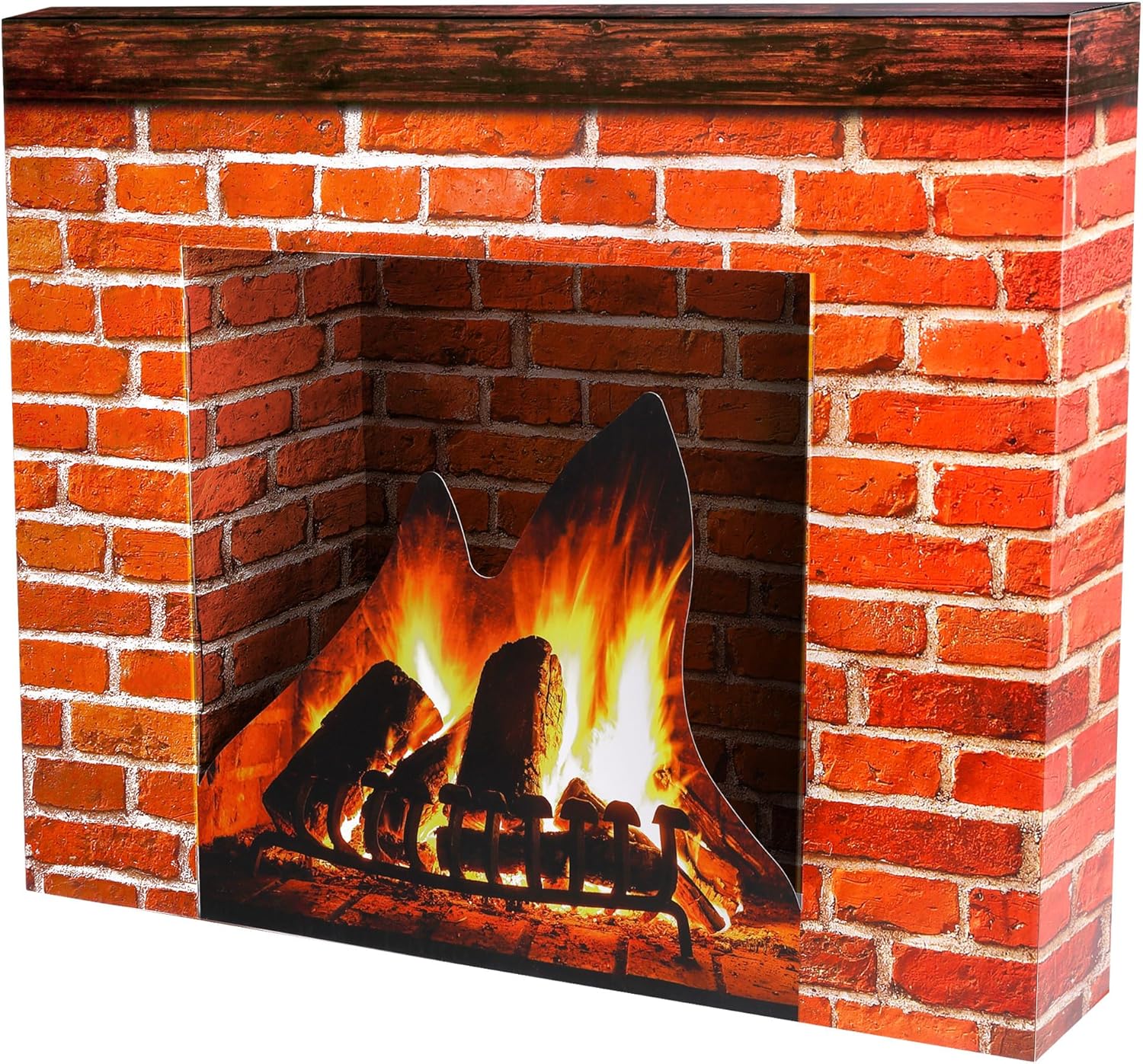 Purple Star 1N Christmas Cardboard Fireplace Prop