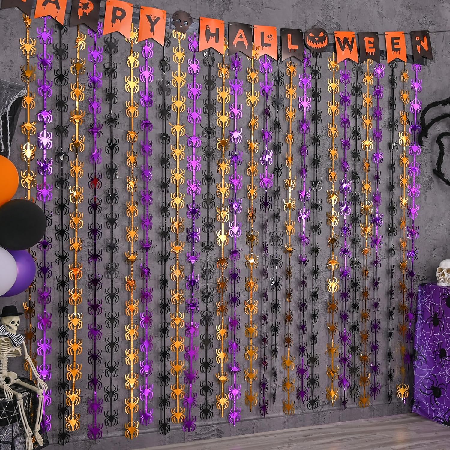 Halloween Decor Tinsel Curtain Set 2 Pack