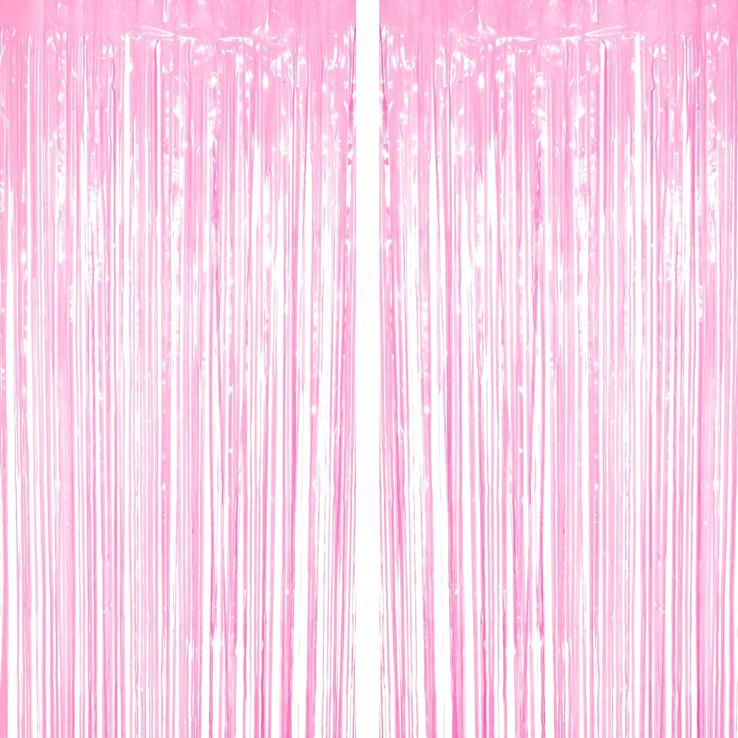 Pink Foil Fringe Curtains for Birthday Parties 2pc Decor