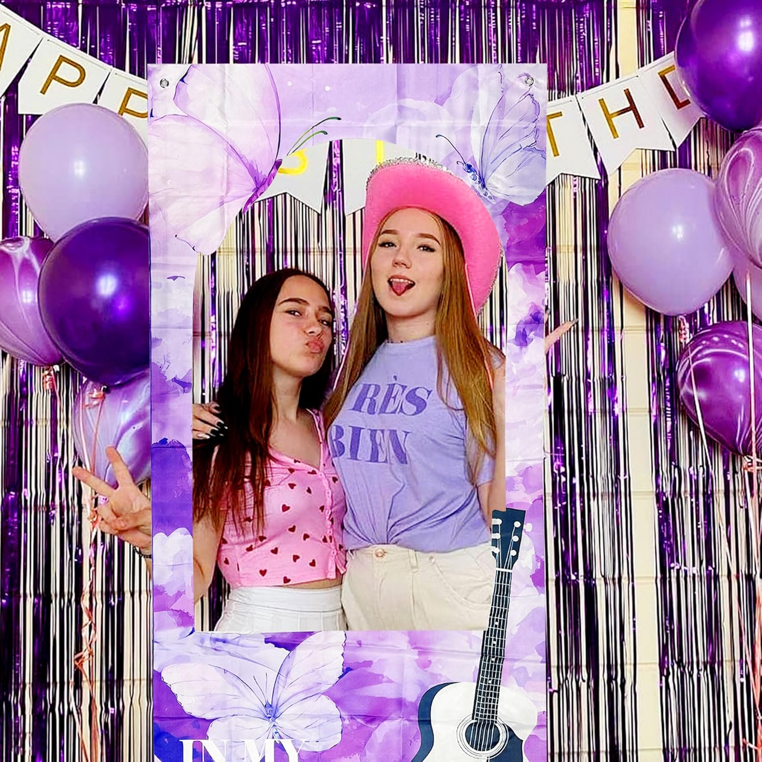 LaVenty Sparkling Guitar Themed Photo Booth Backdrop