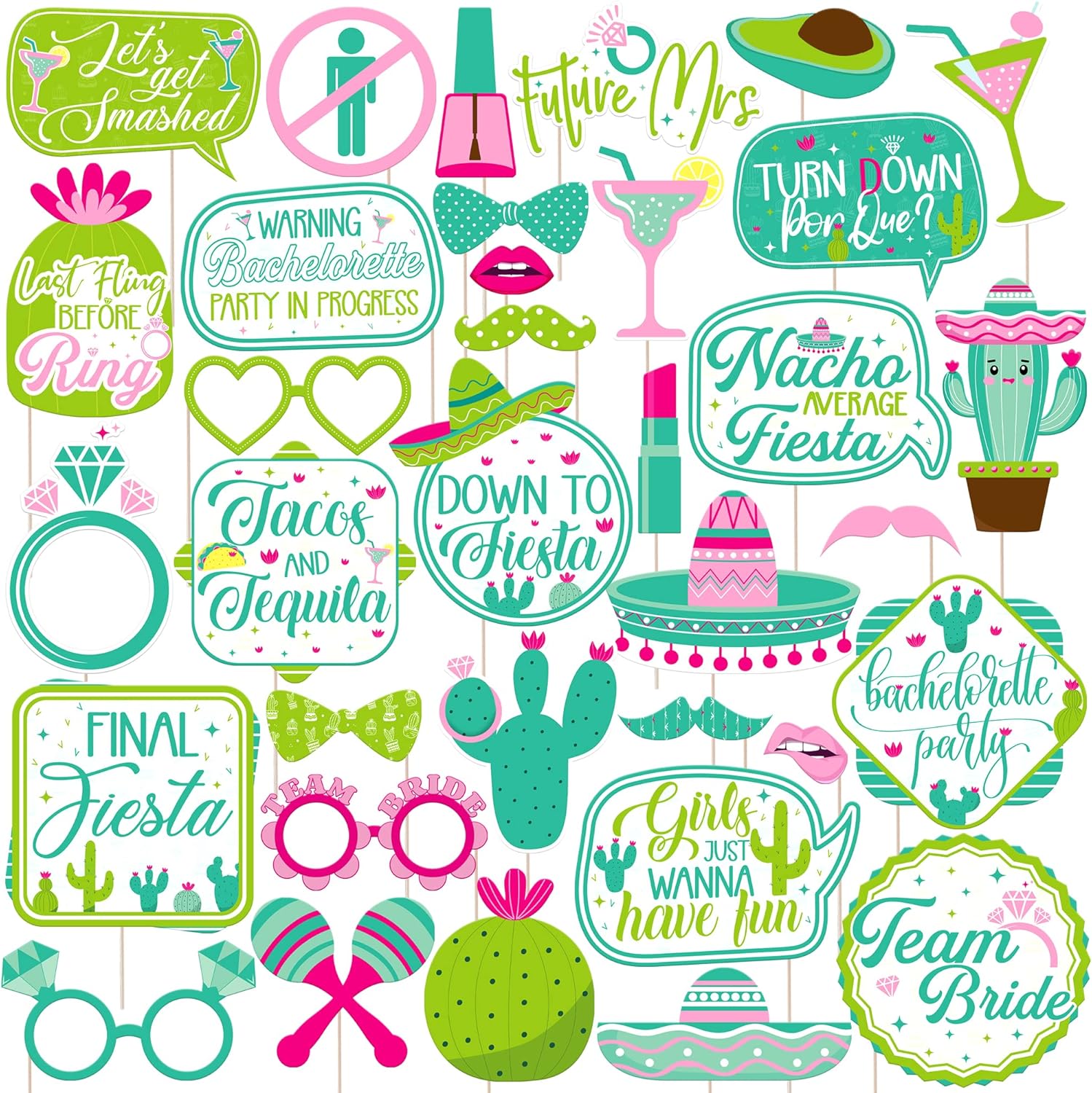 KatchOn Bachelorette Photo Booth Props Pack of 35