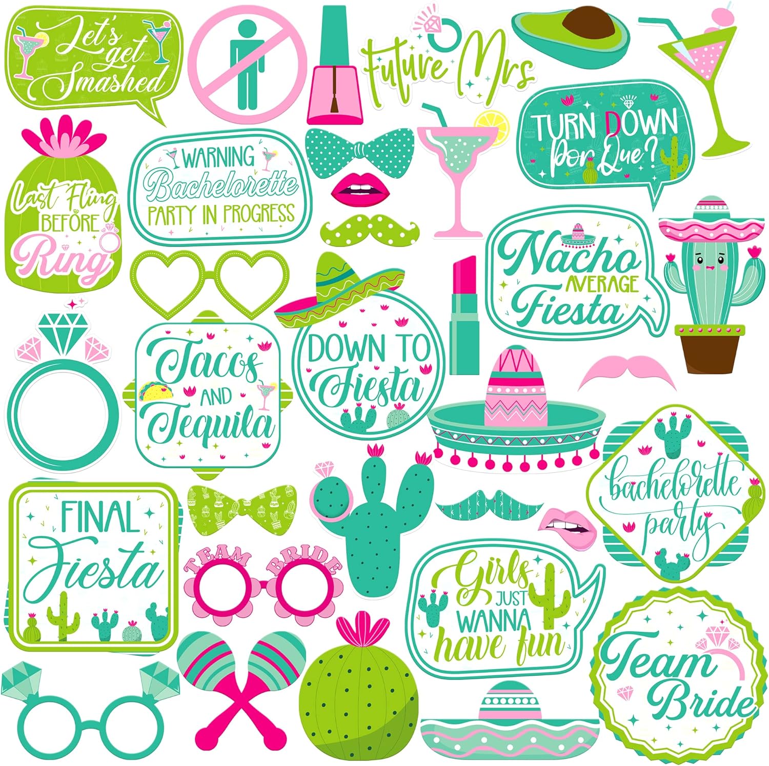 KatchOn Bachelorette Photo Booth Props Pack of 35