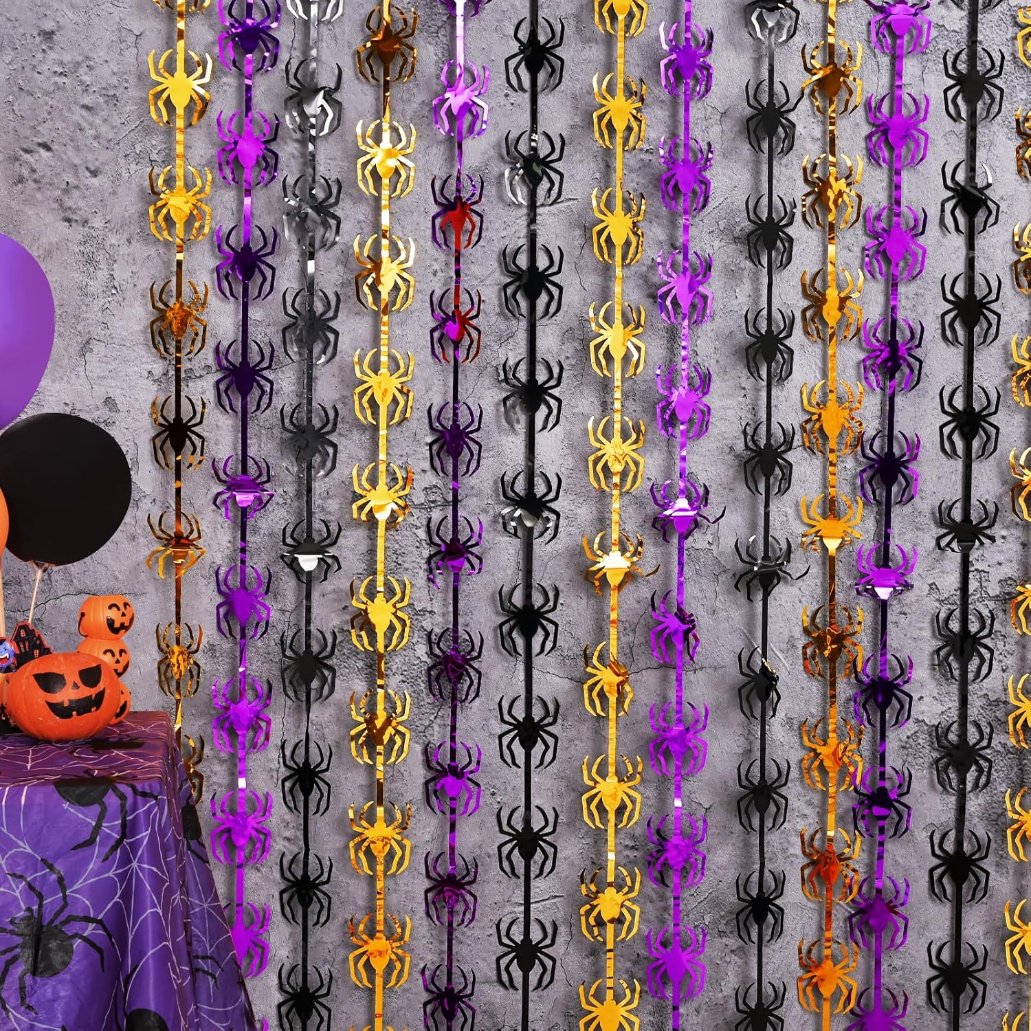 Halloween Decor Tinsel Curtain Set 2 Pack