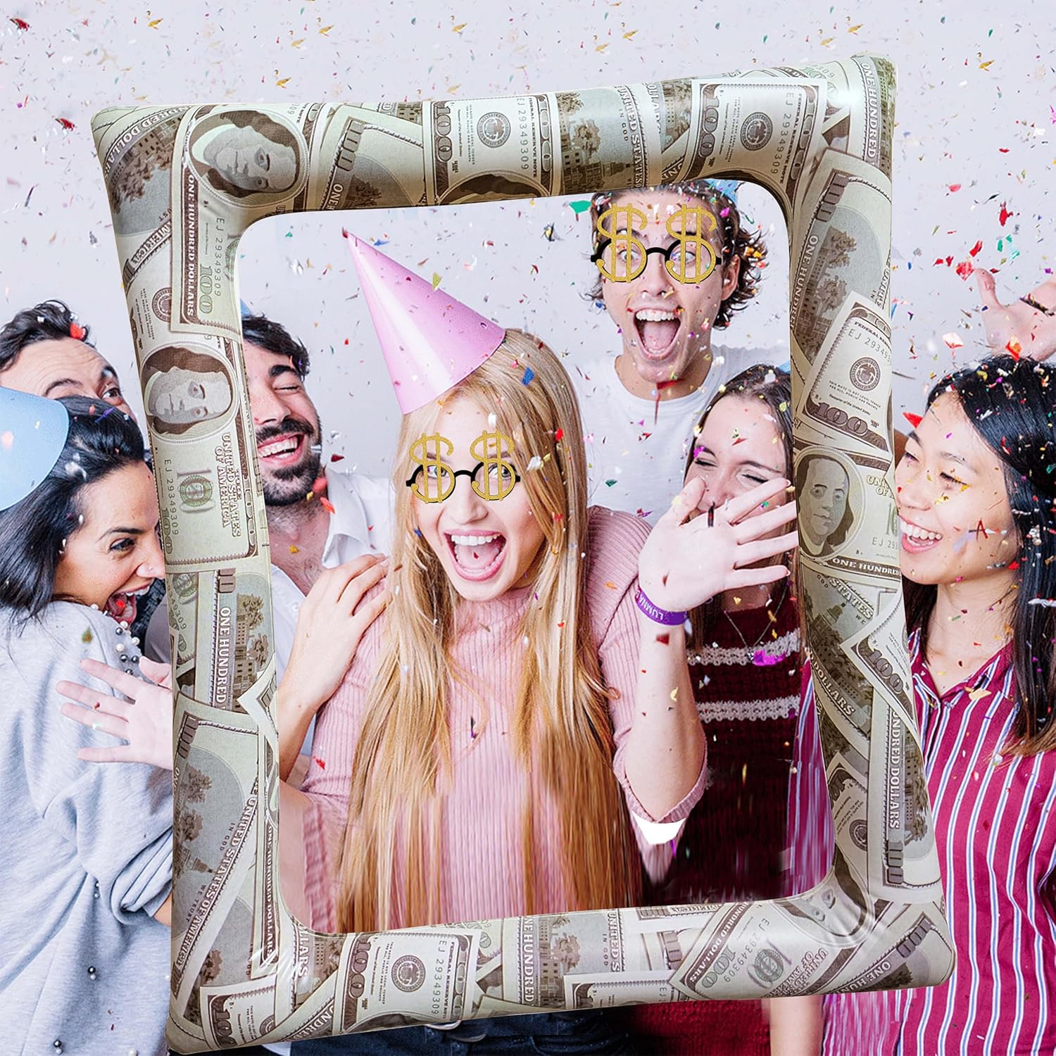 Money Party Inflatable Photo Booth Frame with Props