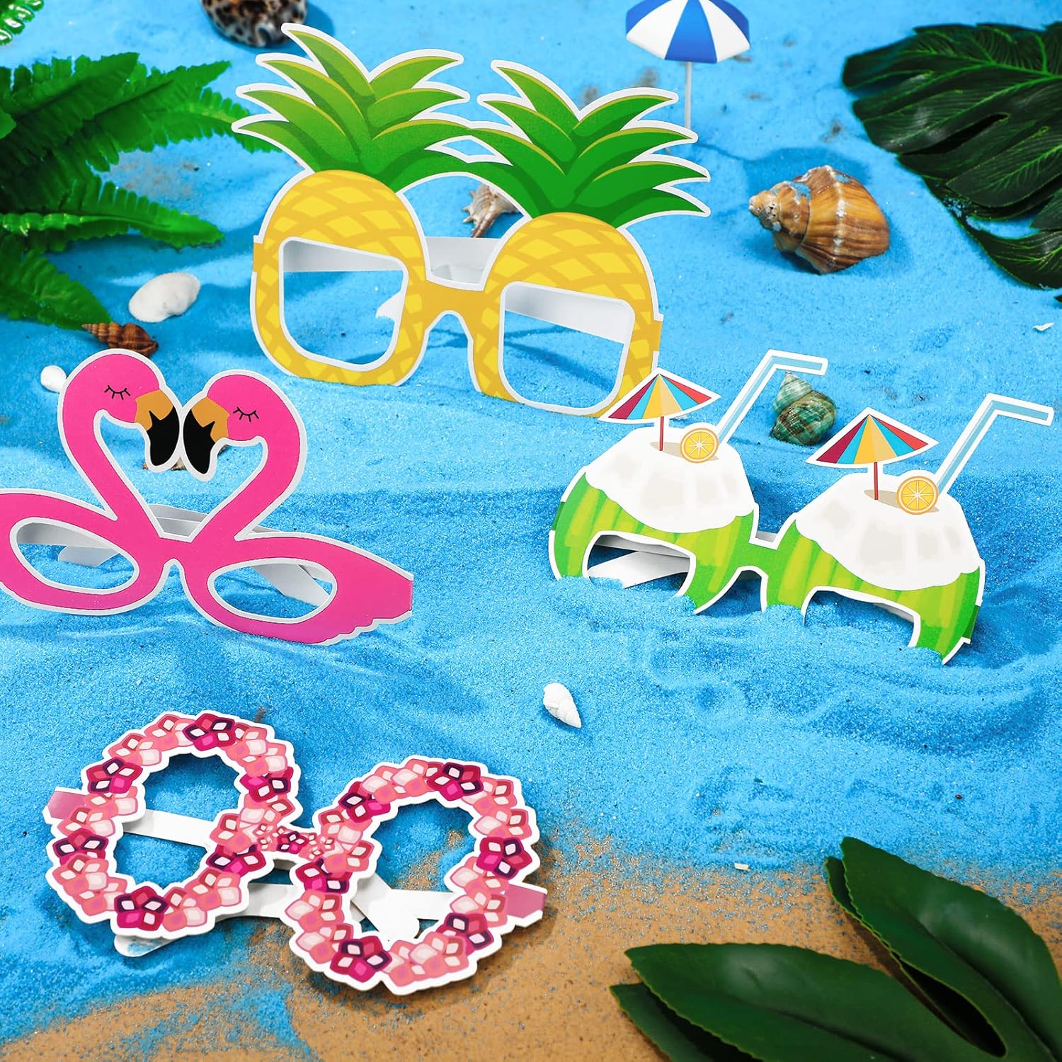 Jerify Funny Luau Party Sunglasses Set 24 Pieces