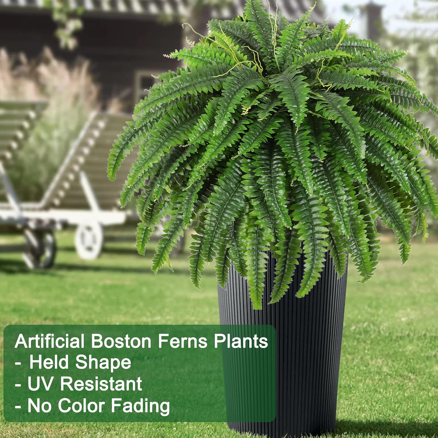 Single Silky Artificial Boston Fern Bush 49 Inch